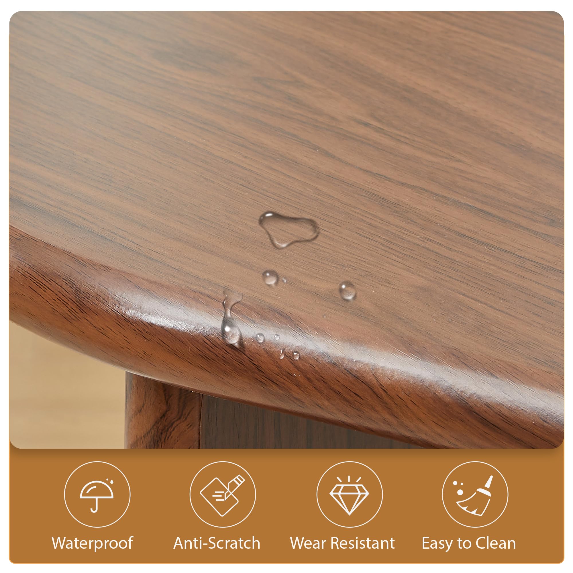 Curved Wooden Computer Desk with Fluted Legs