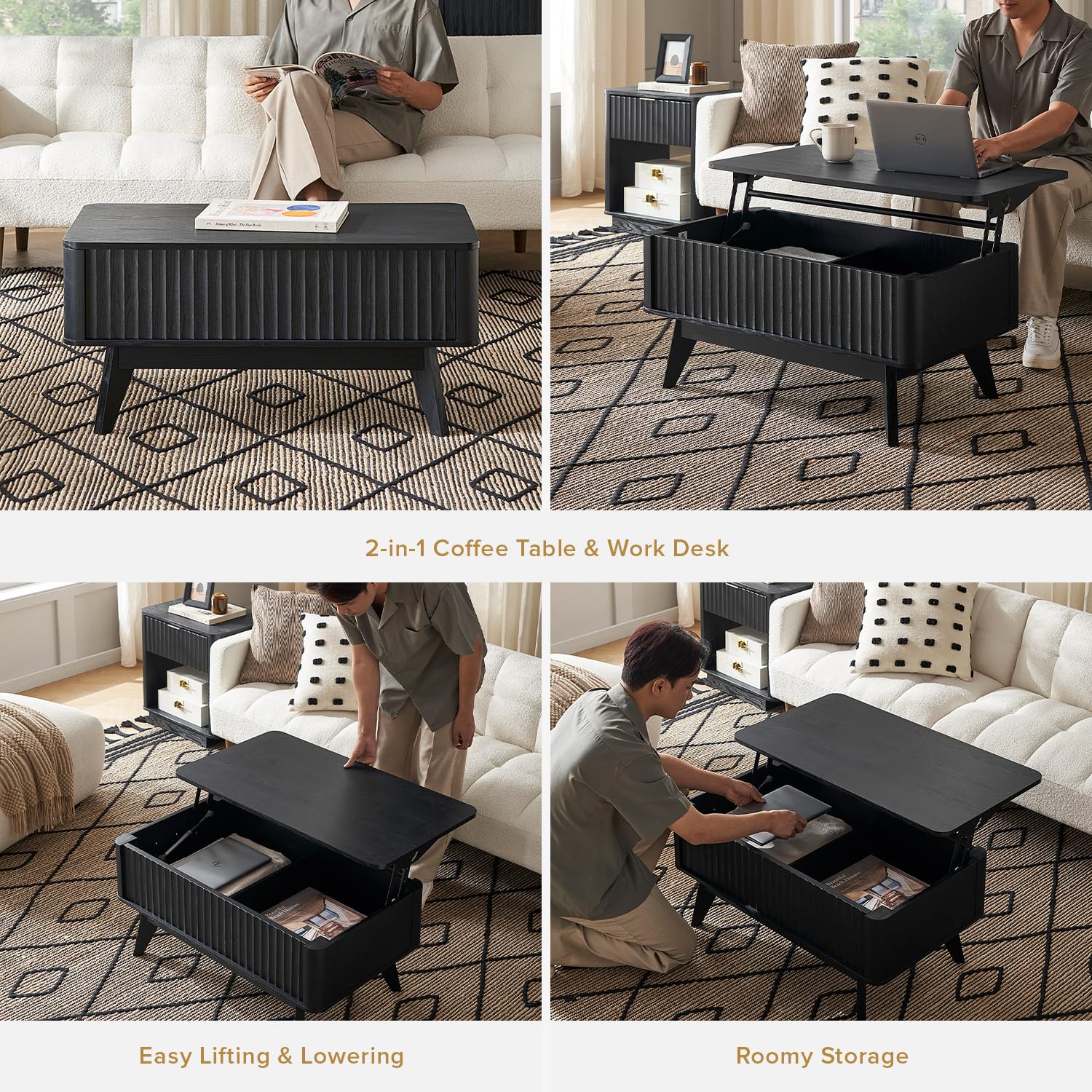 Brooklyn Lift Top Coffee Table with Hidden Storage