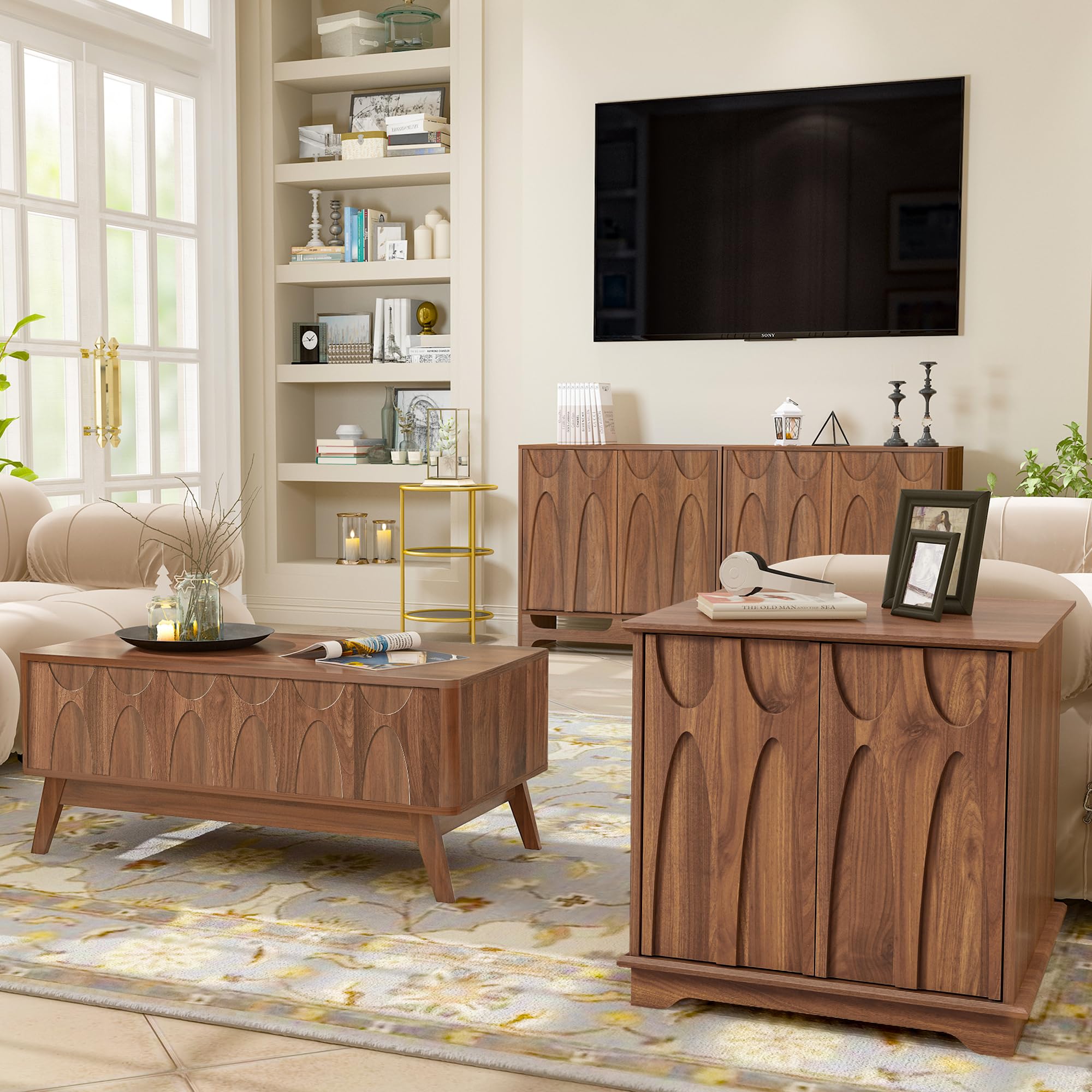 Square End Table with Storage