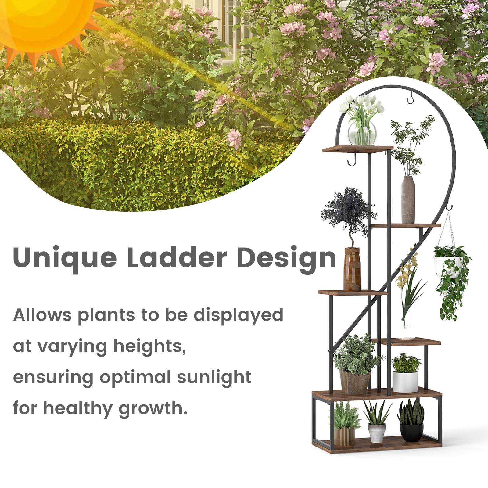 6-Tier Heart-Shaped Metal Plant Stand Set