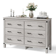 6 Drawer Farmhouse Dresser with Metal Handles