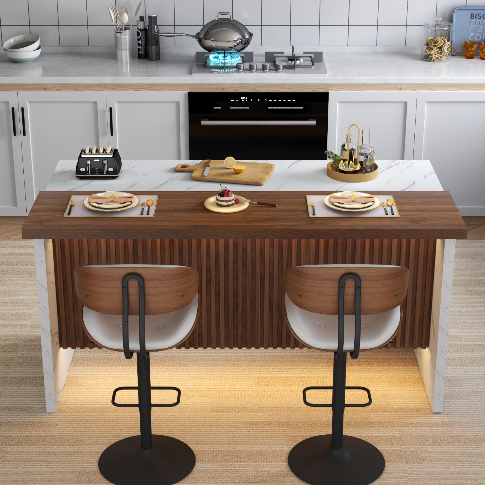 Marble Bar Table with LED Lights