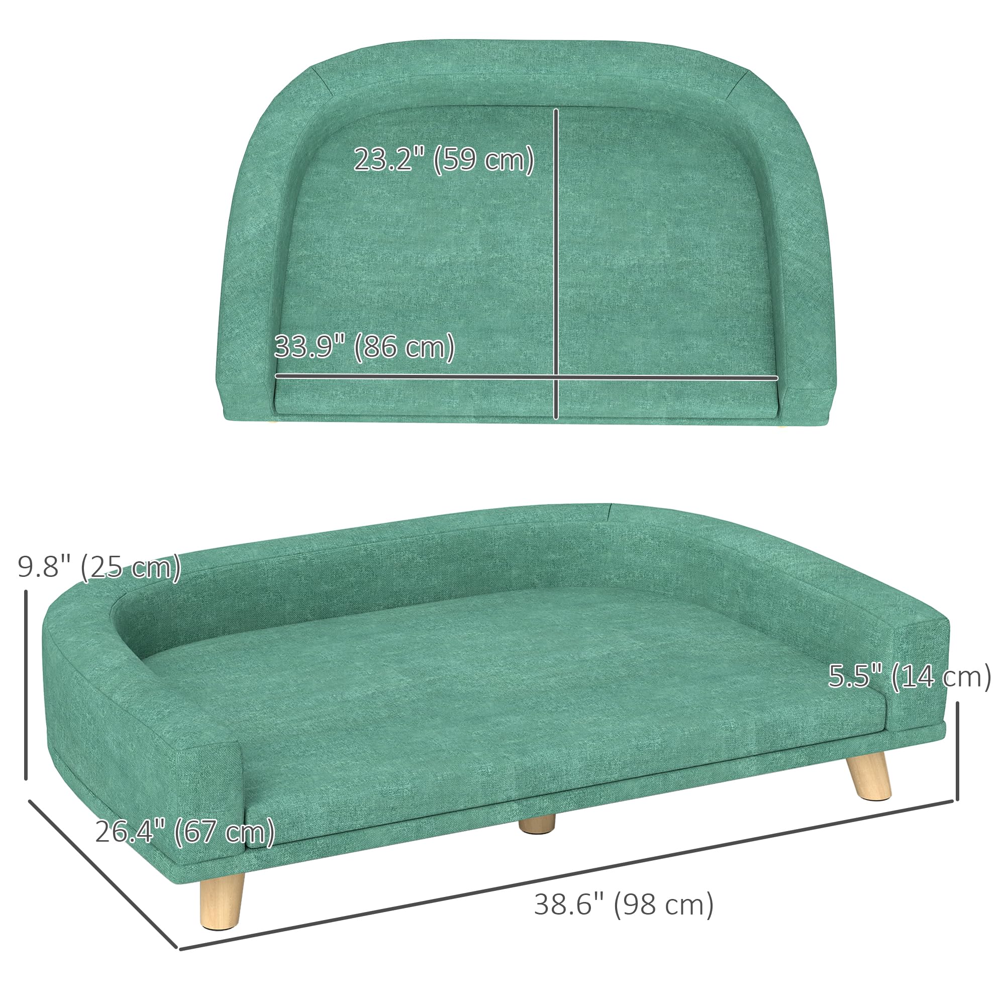 Dog Sofa Couch with Washable Cover and Anti-Slip Mat