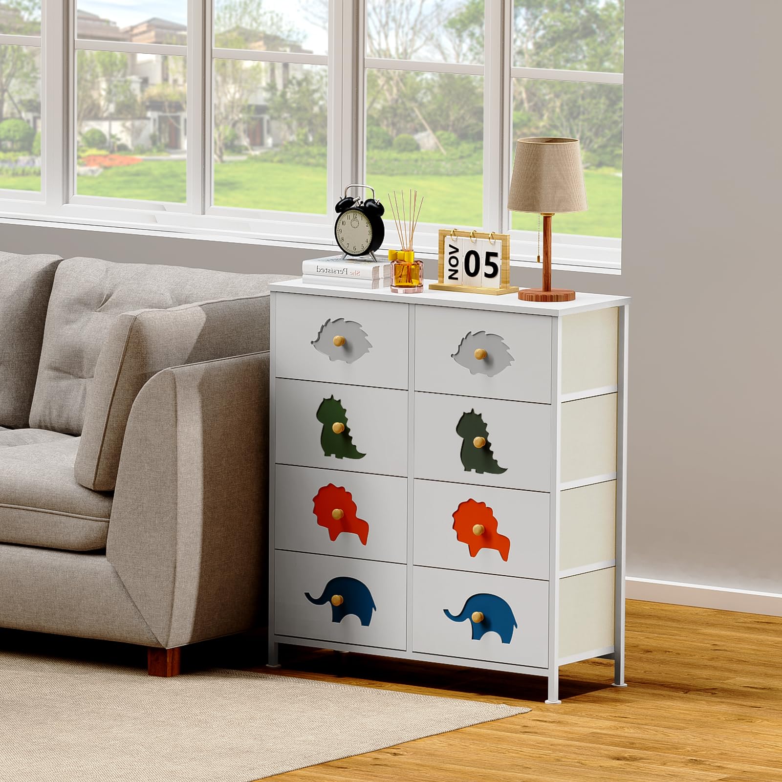 8-Drawer Kids Dresser with Wood Top