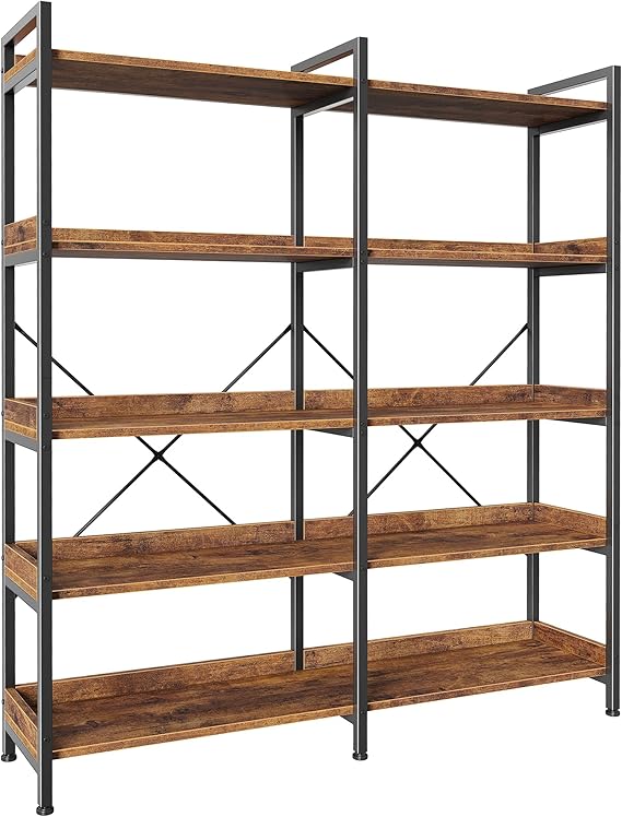 5 Tier Bookshelf with 10 Open Shelves