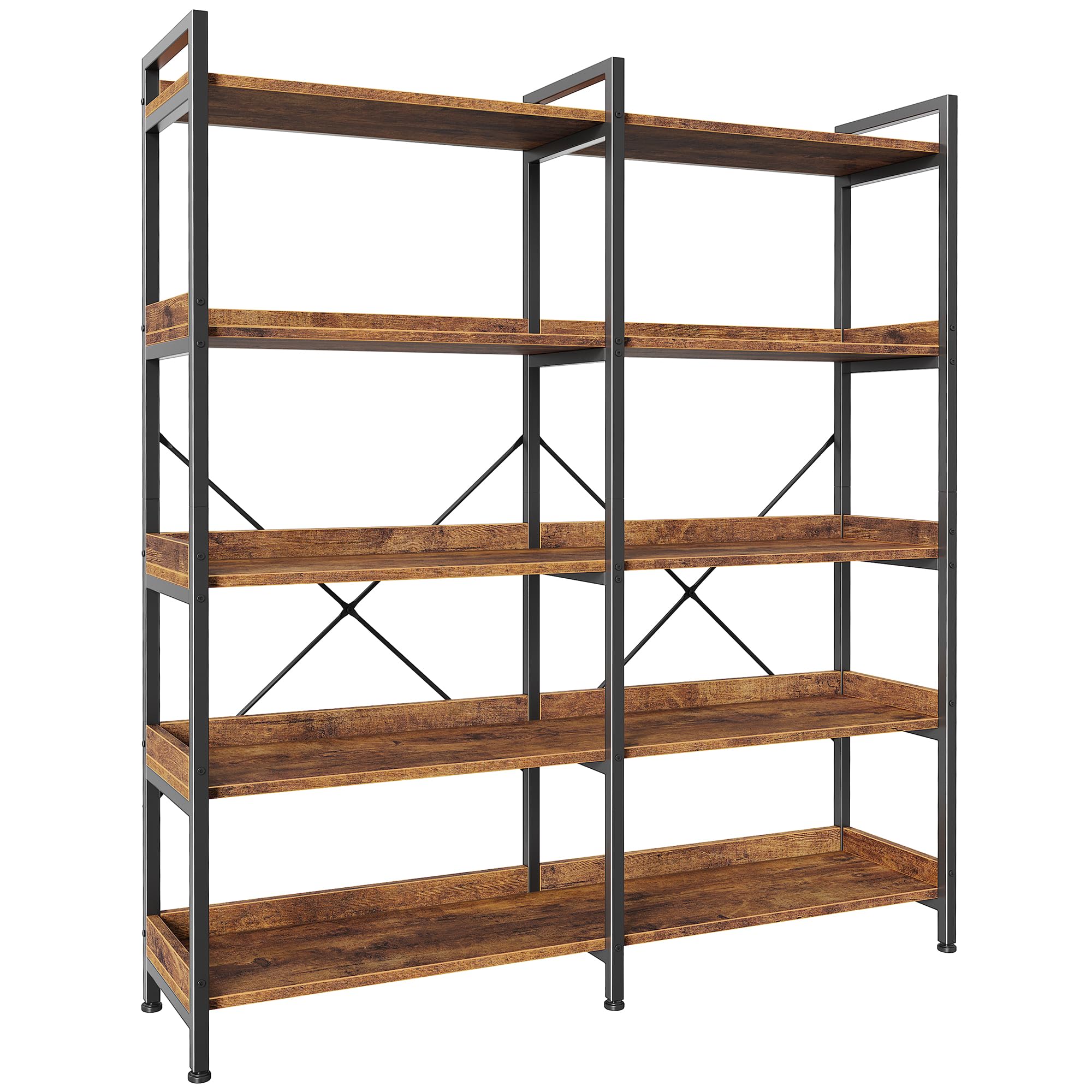 5 Tier Bookshelf with 10 Open Shelves