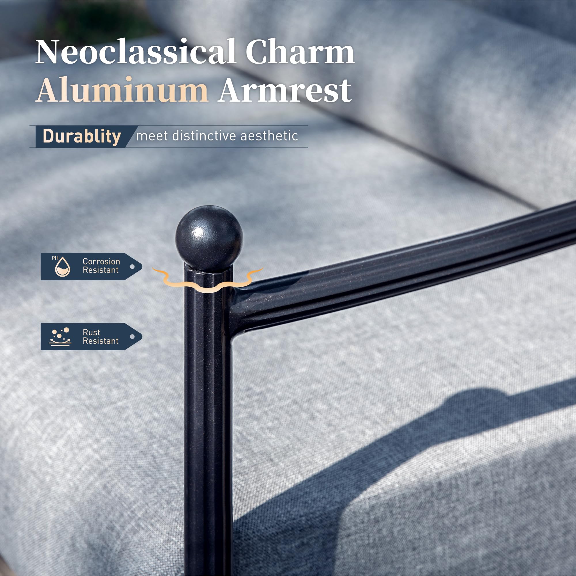 5-Piece Metal Outdoor Patio Furniture Set with Thick Cushions