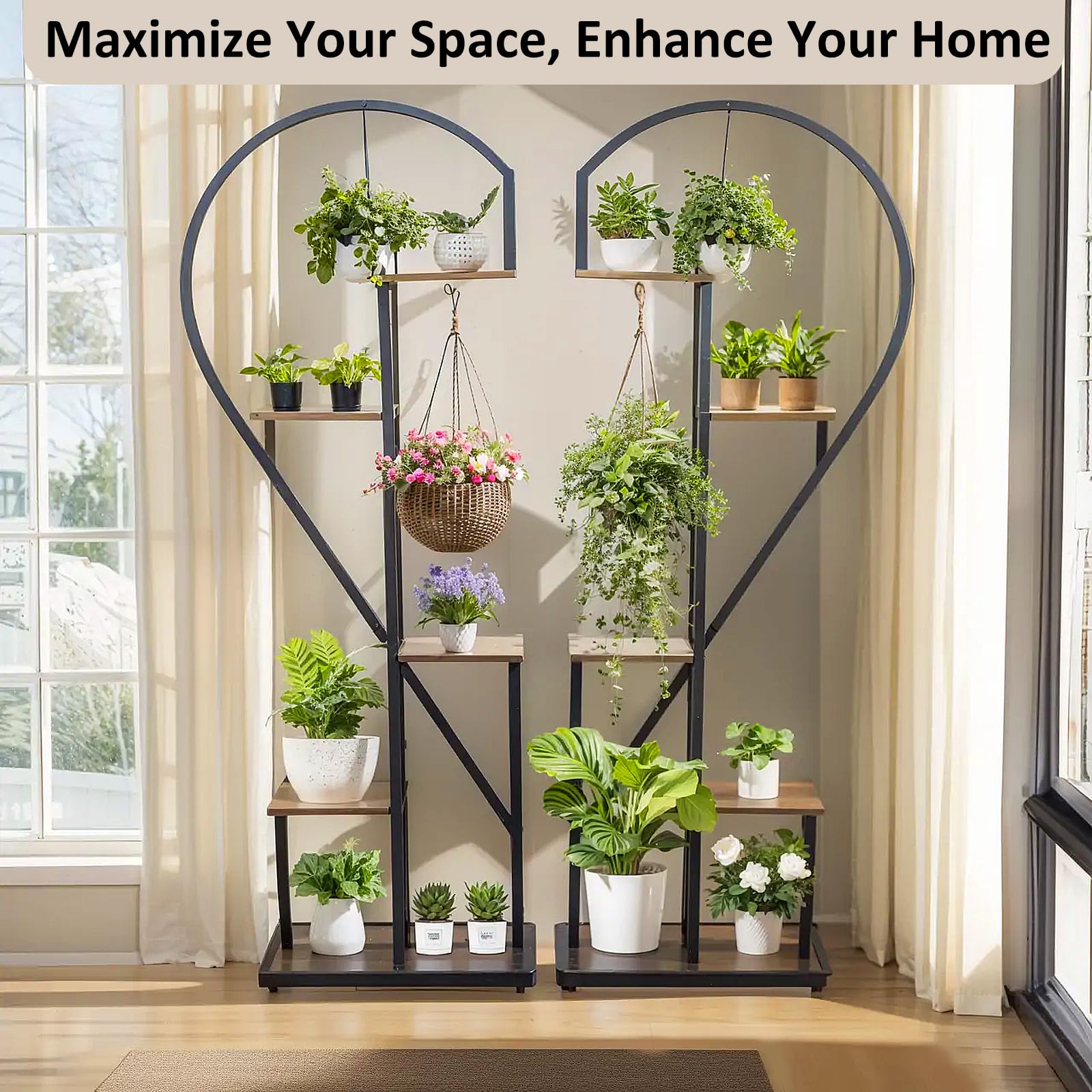 5-Tier Corner Plant Stand Indoor Tall Flower Shelves 2PCS