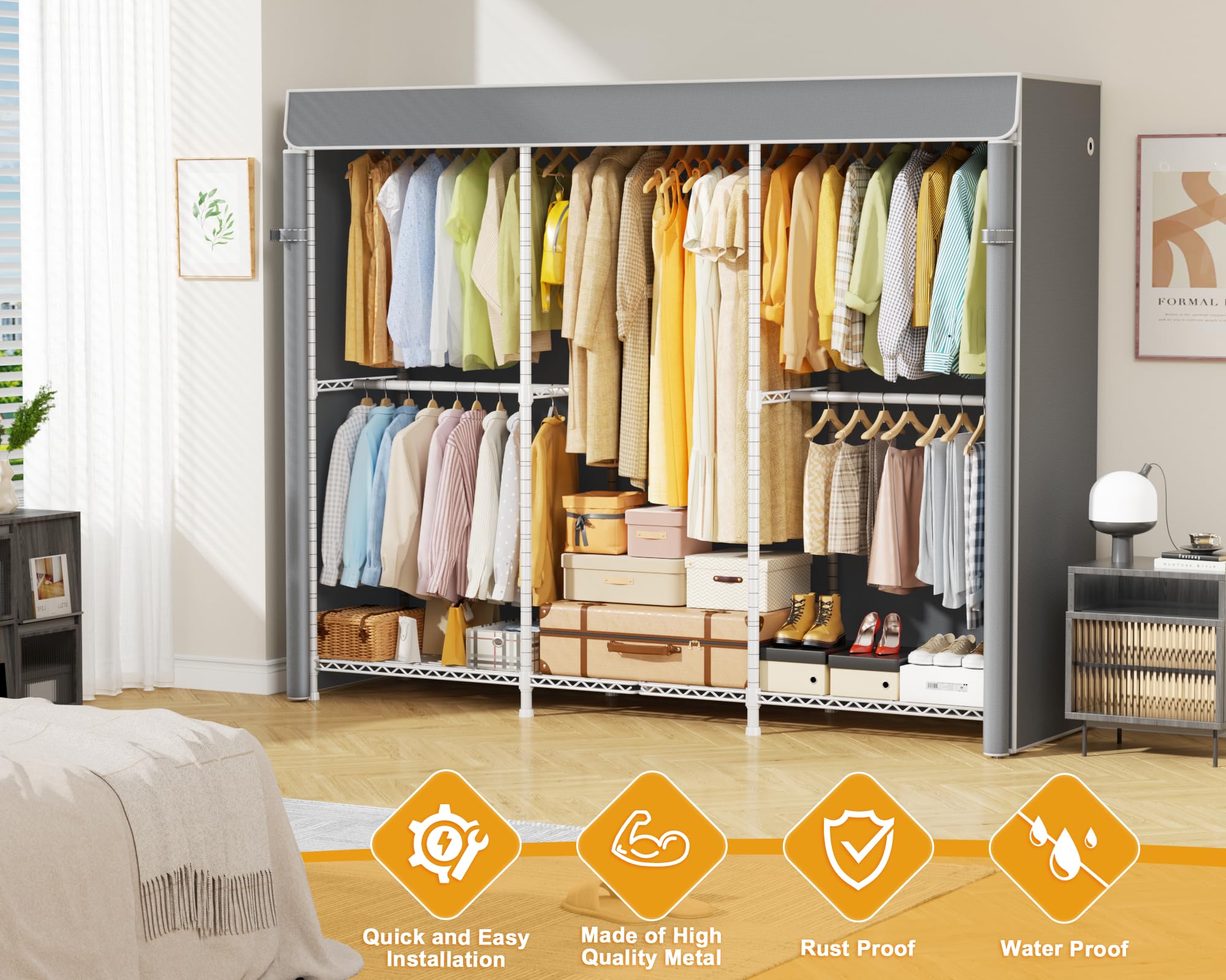 Heavy Duty Closet Organizer with Cover