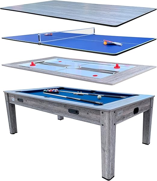 7.5-Foot 4-in-1 Multi-Game Swivel Table - Pool, Air Hockey, Table Tennis