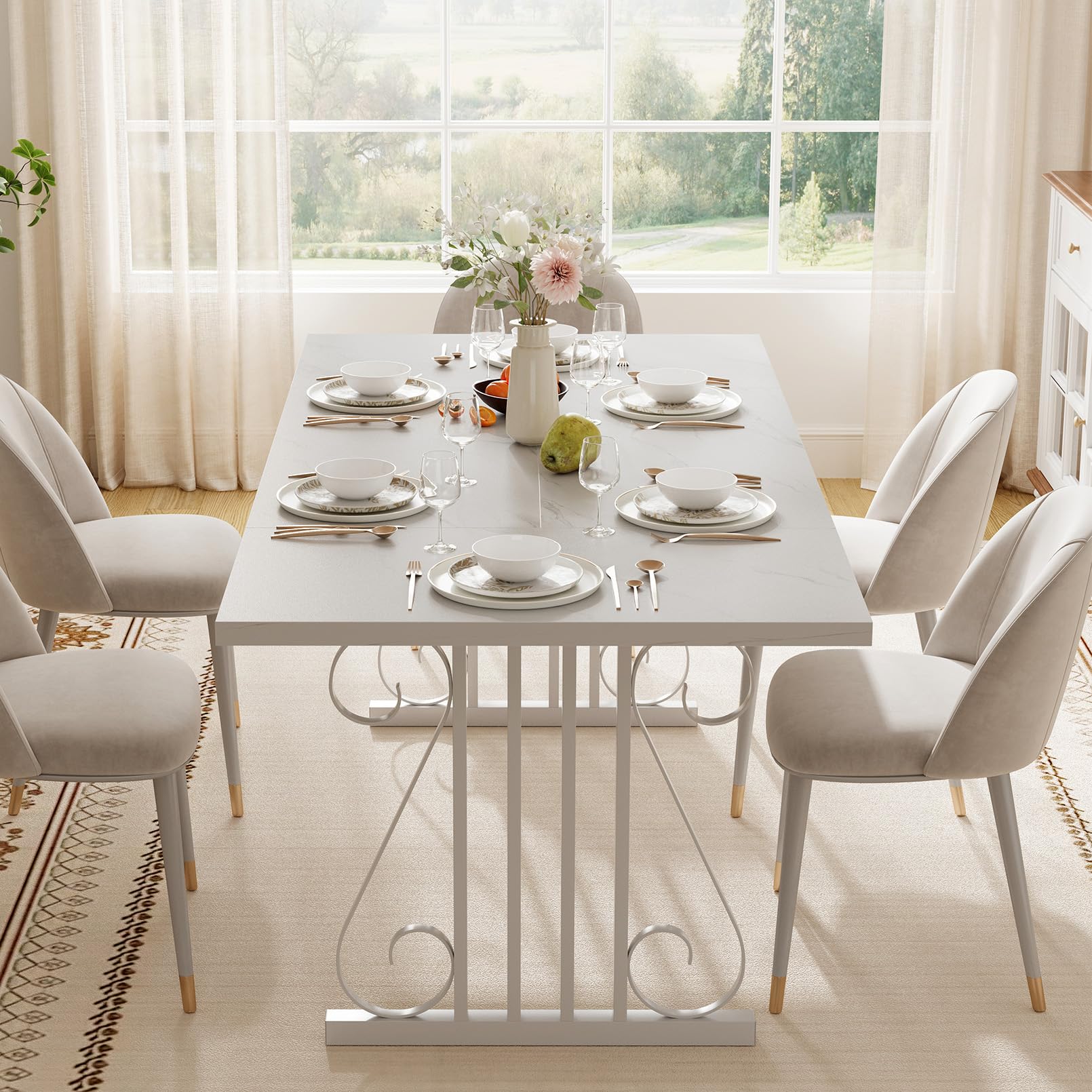 70.87" Rectangular Dining Table for 4-6 People