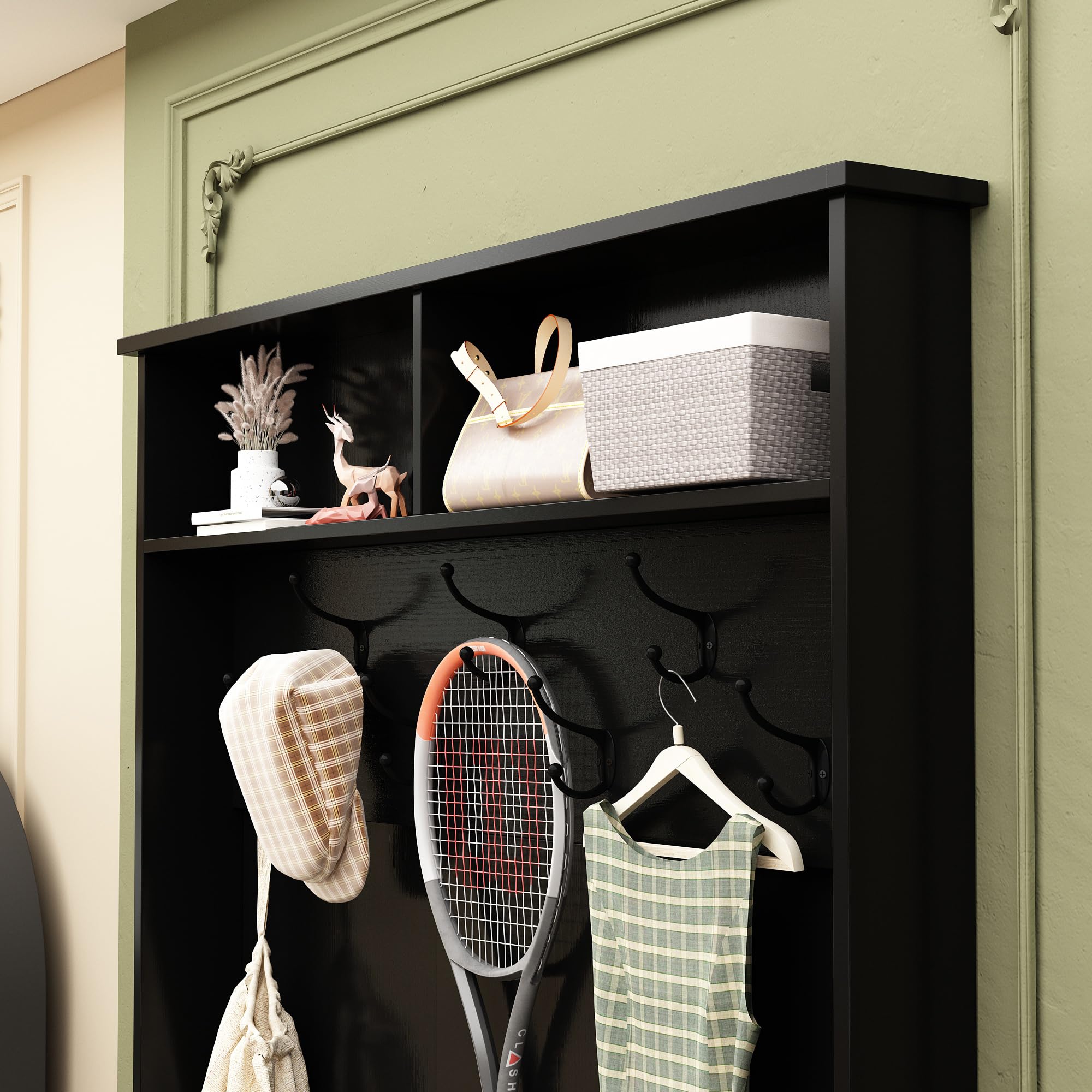Modern Hall Tree with Storage Bench and Coat Rack
