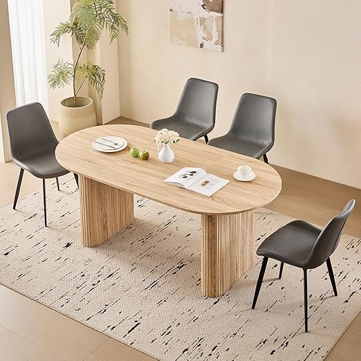 70.9" Dining Table for 4-6 with Pre-Assembled Base