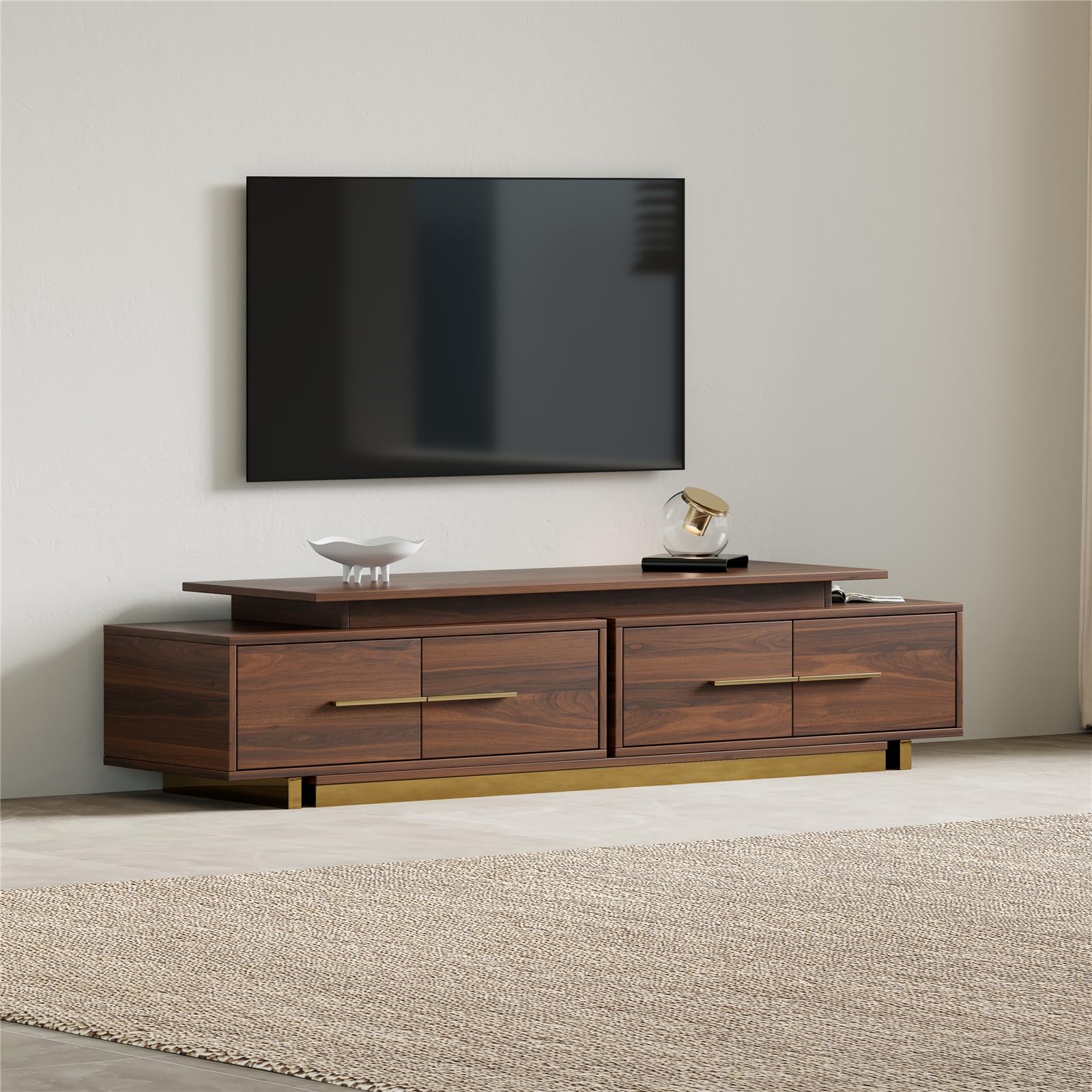 Extendable TV Stand with 4 Drawers