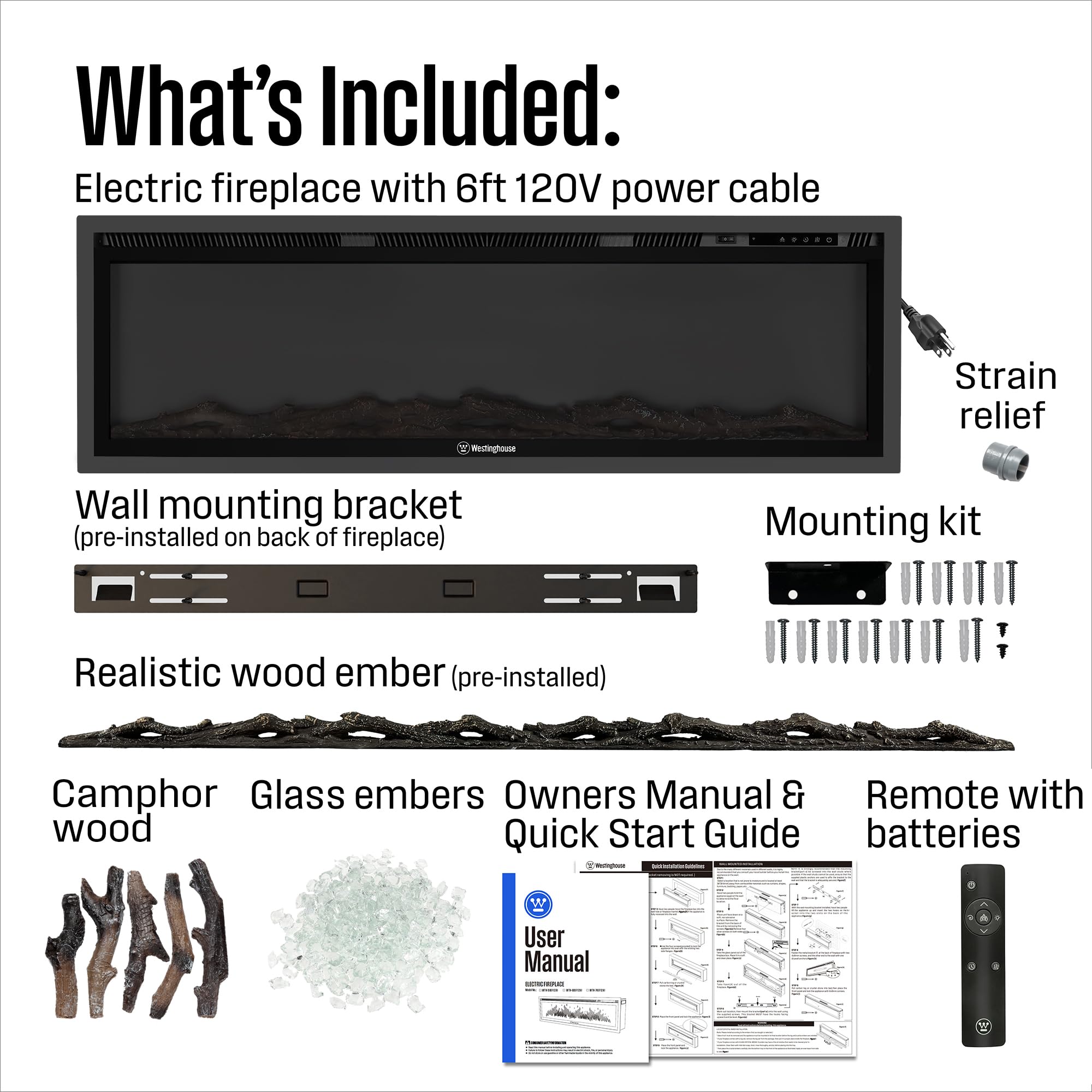 50 Inch Smart Electric Fireplace