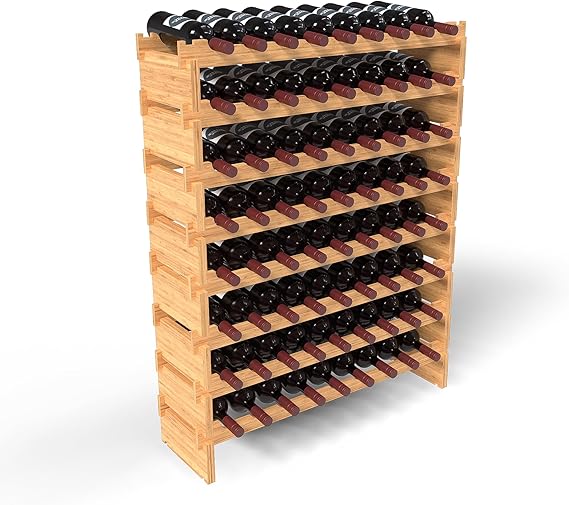 36 Bottle Bamboo Stackable Wine Rack