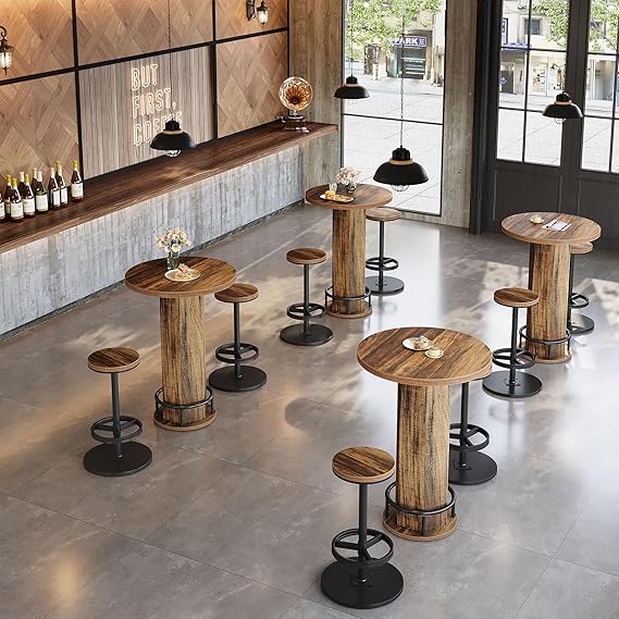 3-Piece Round Dining Table Set with 2 Chairs