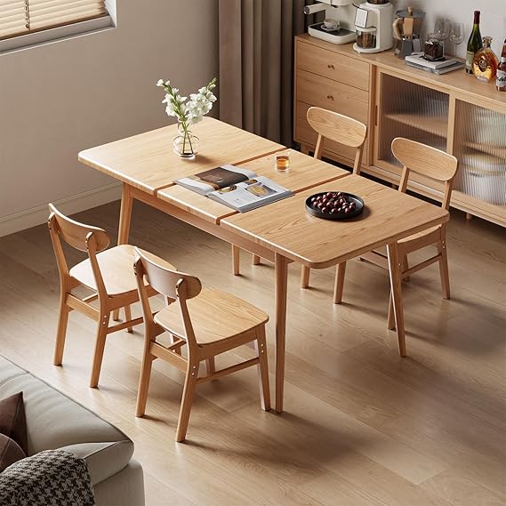 Solid Wood Extendable Dining Table 47.2-63 Inches for 4-8 People