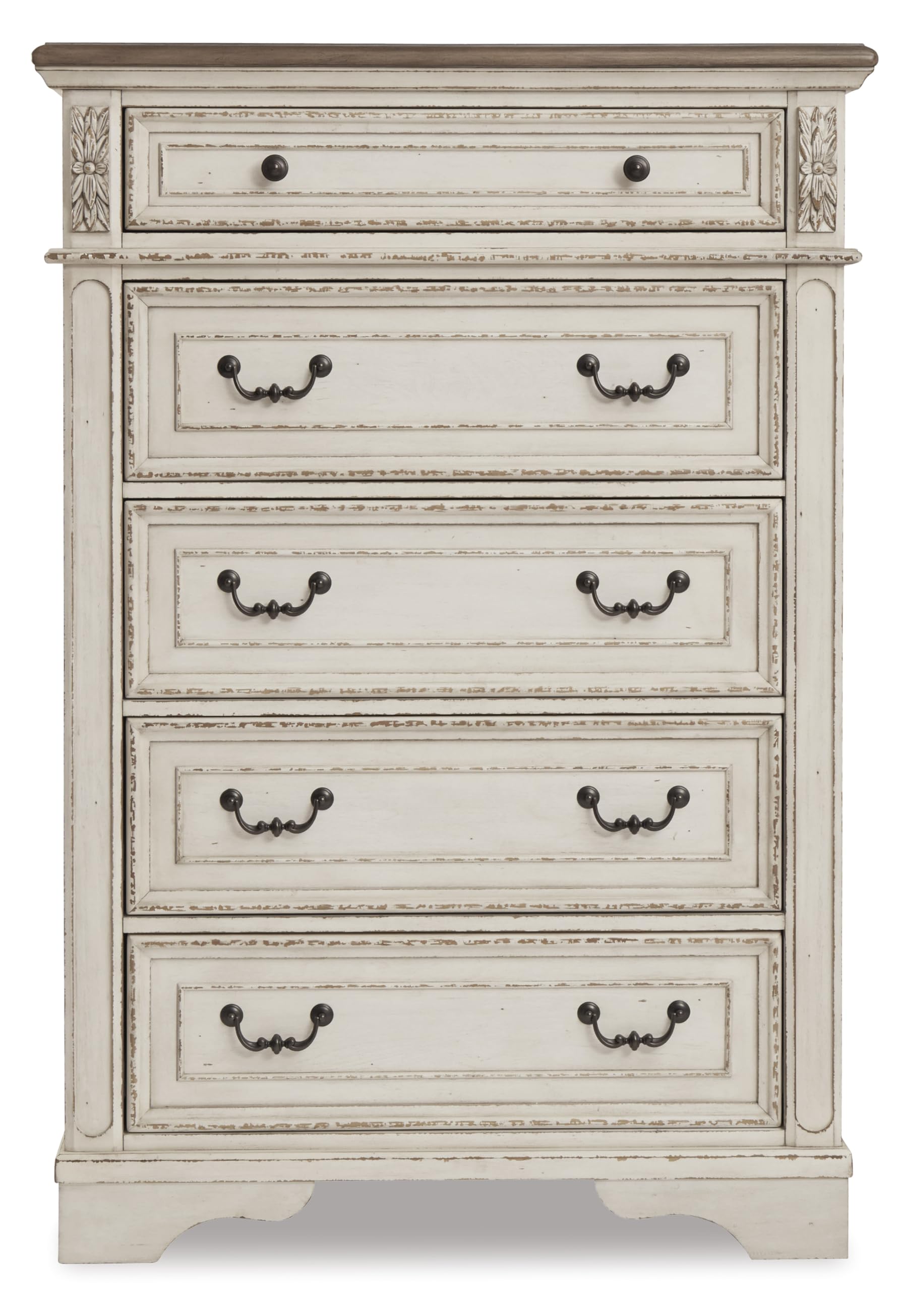 5-Drawer Chest Chipped White