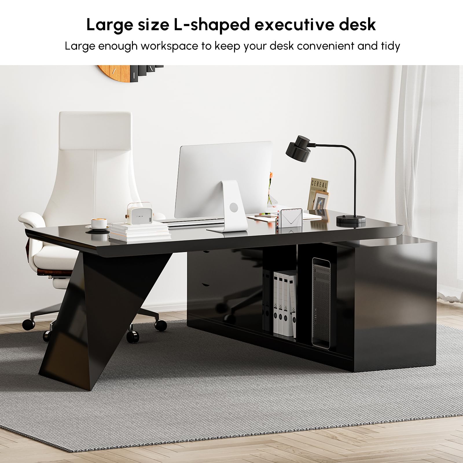 L-Shape Executive Desk with Storage