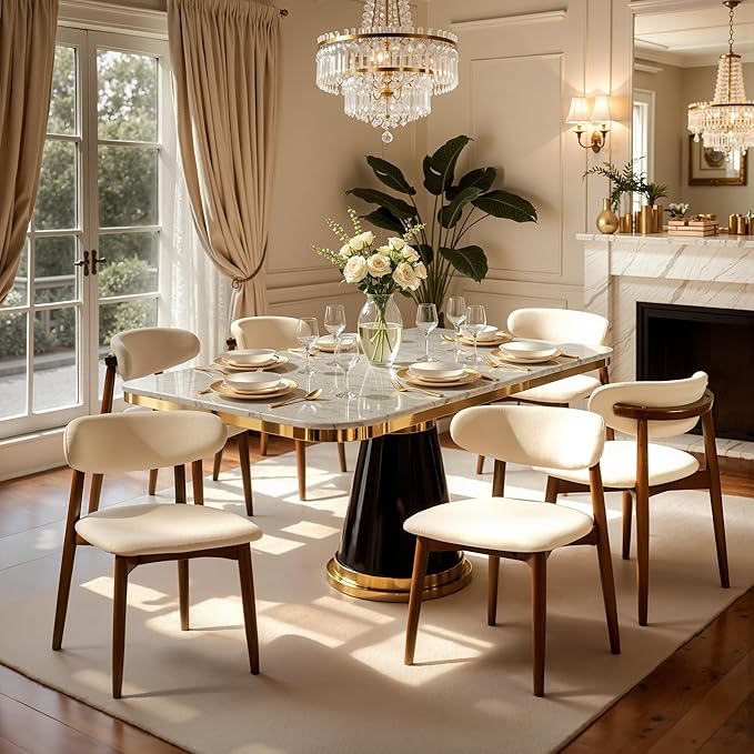 Upholstered Dining Chairs Set of 4 - Mid Century Modern Kitchen Chairs