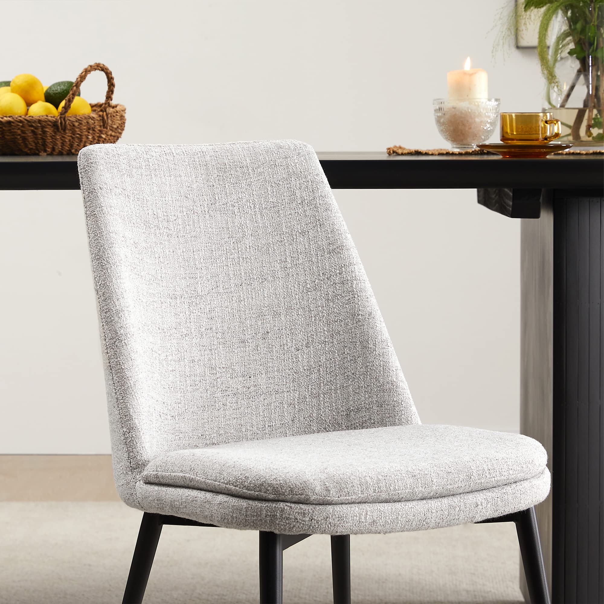 Mid-Century Padded Dining Chair Set of 2