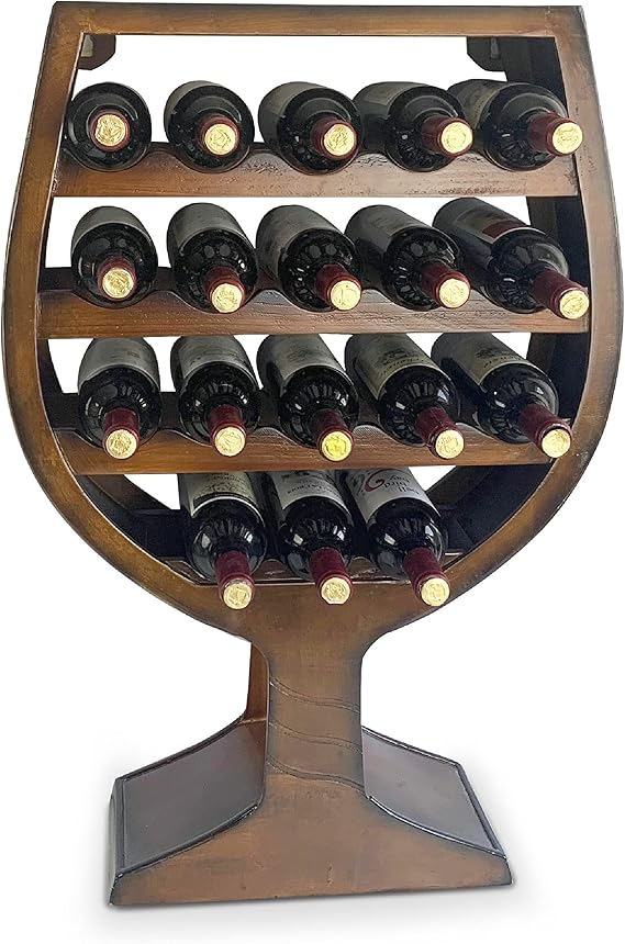 18 Bottle Wine Glass Shaped Wall Mounted Wine Rack