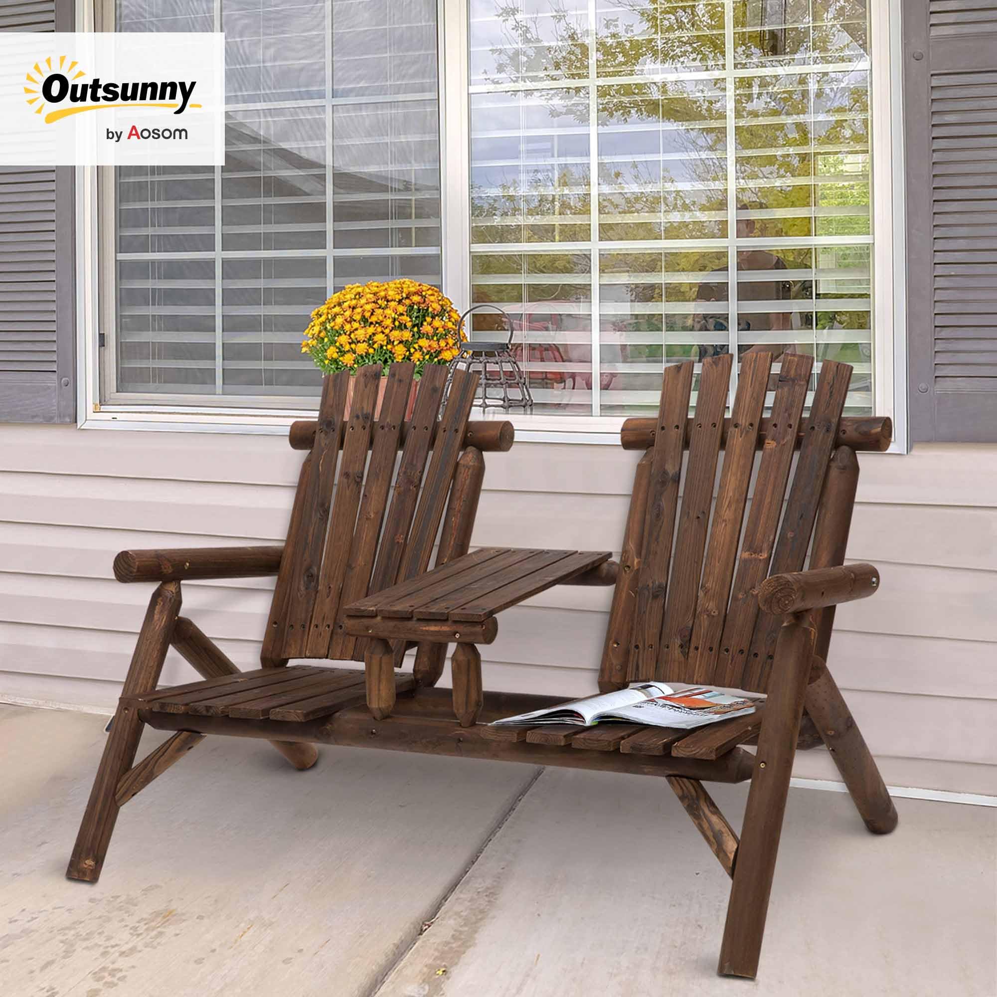 2-Seat Adirondack Bench with Center Table