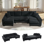 U-Shaped Modular Sectional Sofa with Pull-Out Bed