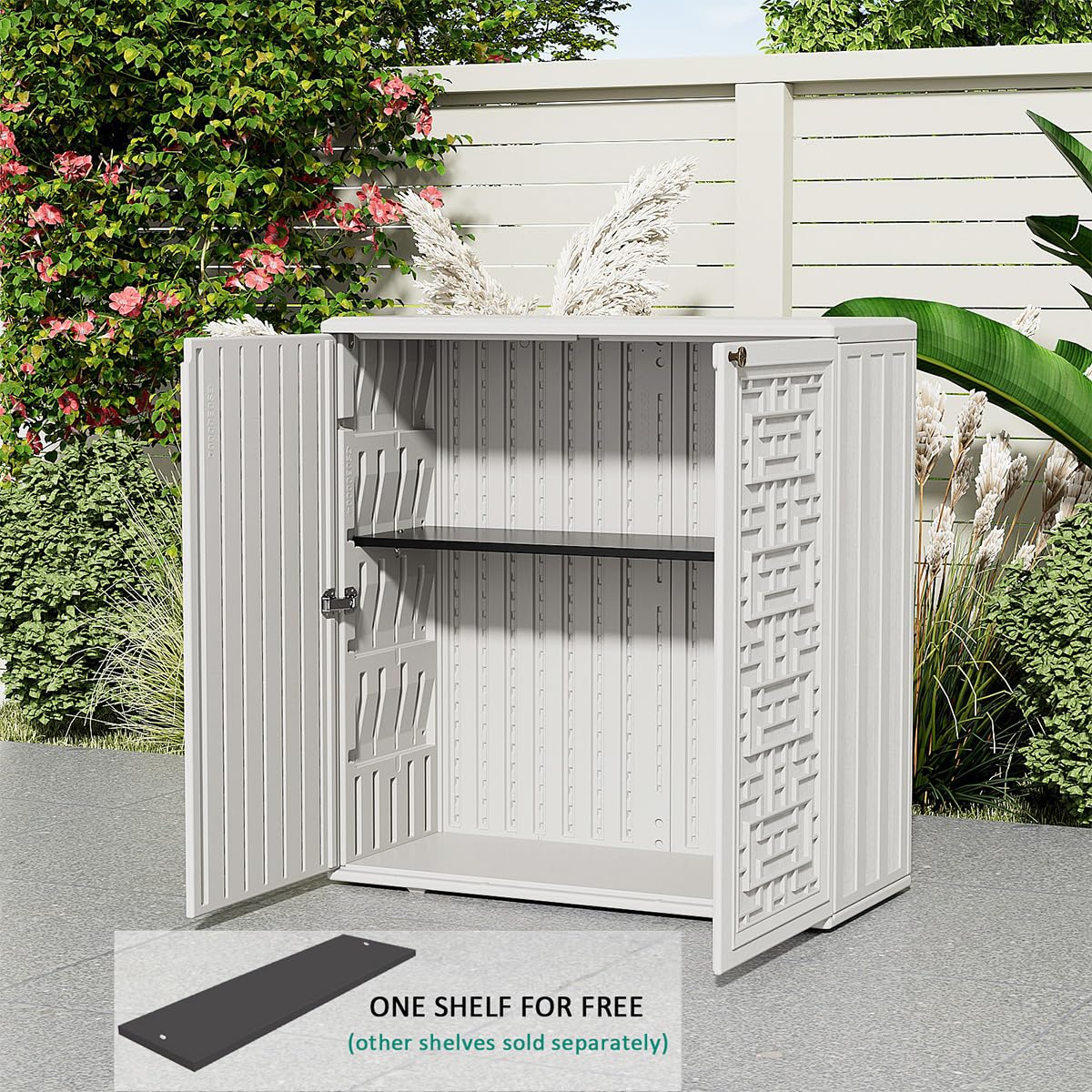 Waterproof Outdoor Storage Cabinet 62 Gallon Deck Box