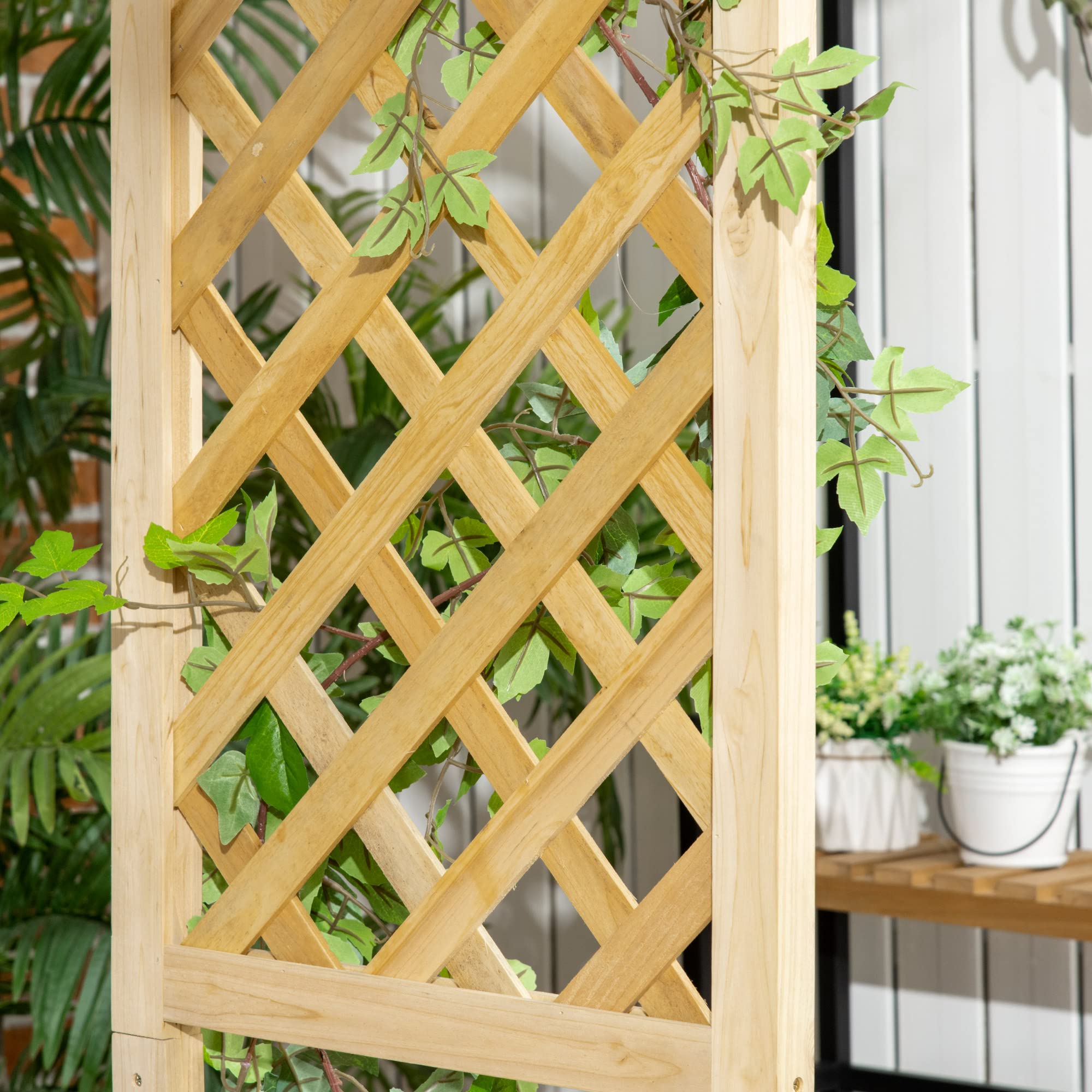 Patio Garden Bench Arbor with Pergola and Trellises