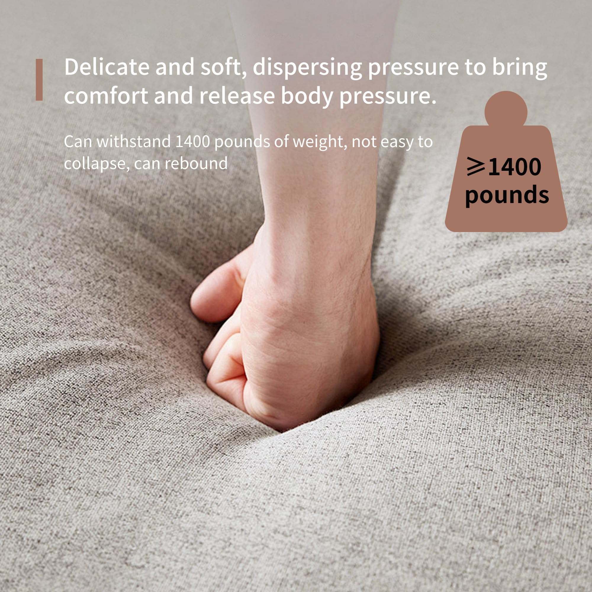 4-Seater Upholstered Fabric Sofa with Wood Frame