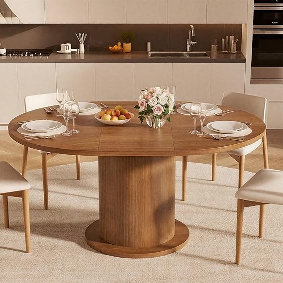 59 Inch Round Dining Table for 6
