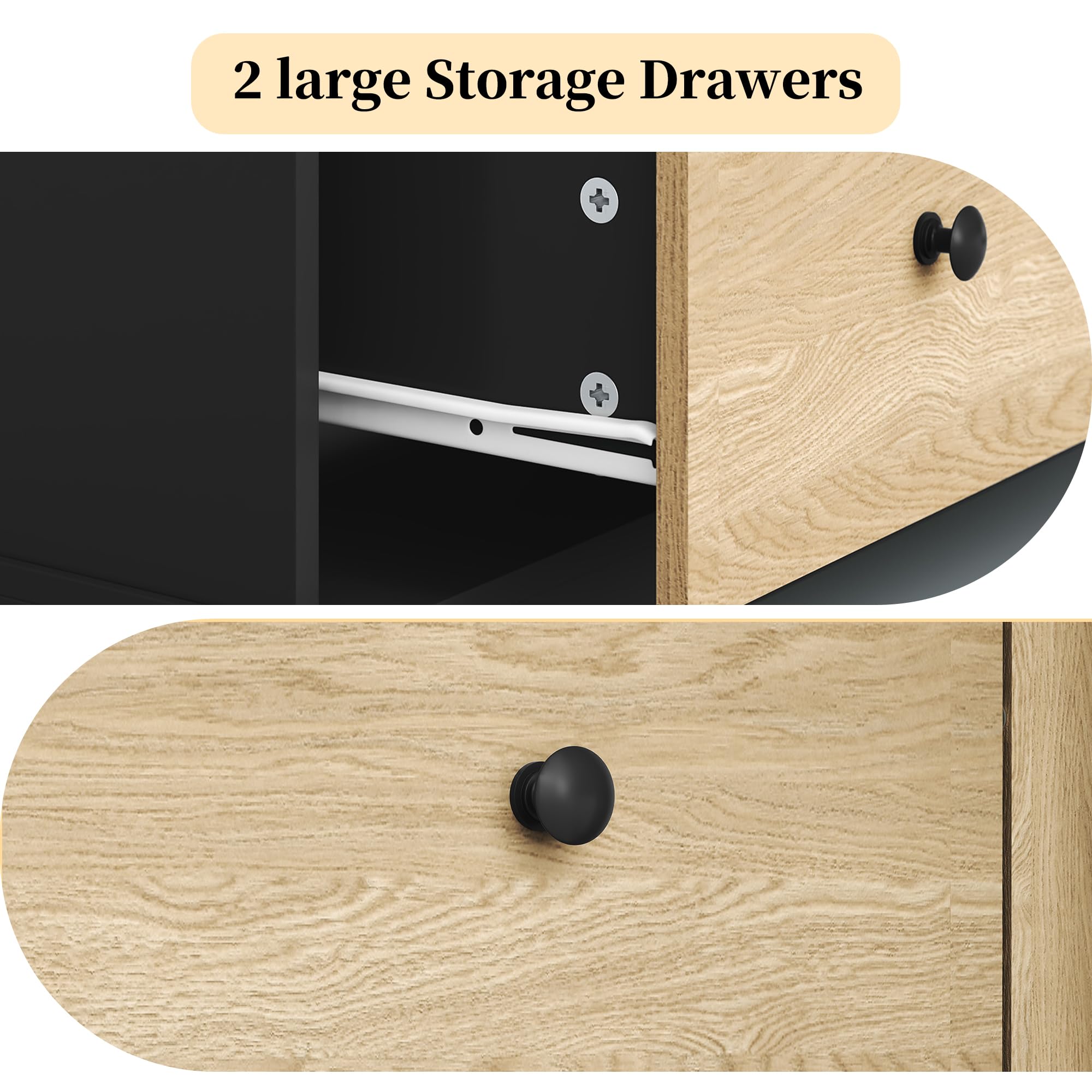 Arched Glass Door Cabinet with Drawers and Shelves