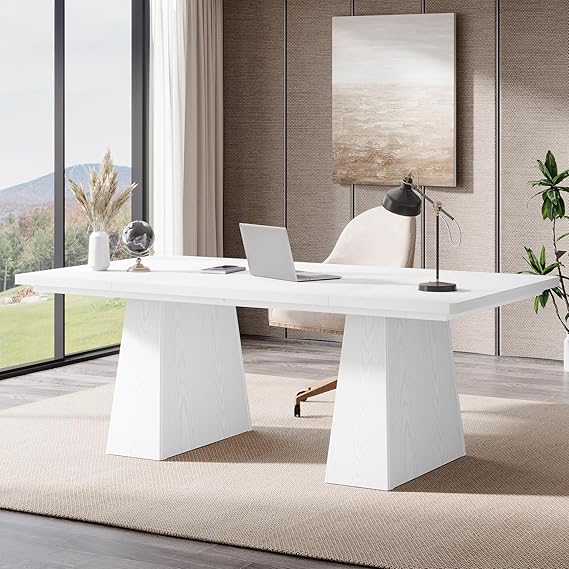 63 Inch Executive Desk Double Pedestal Black