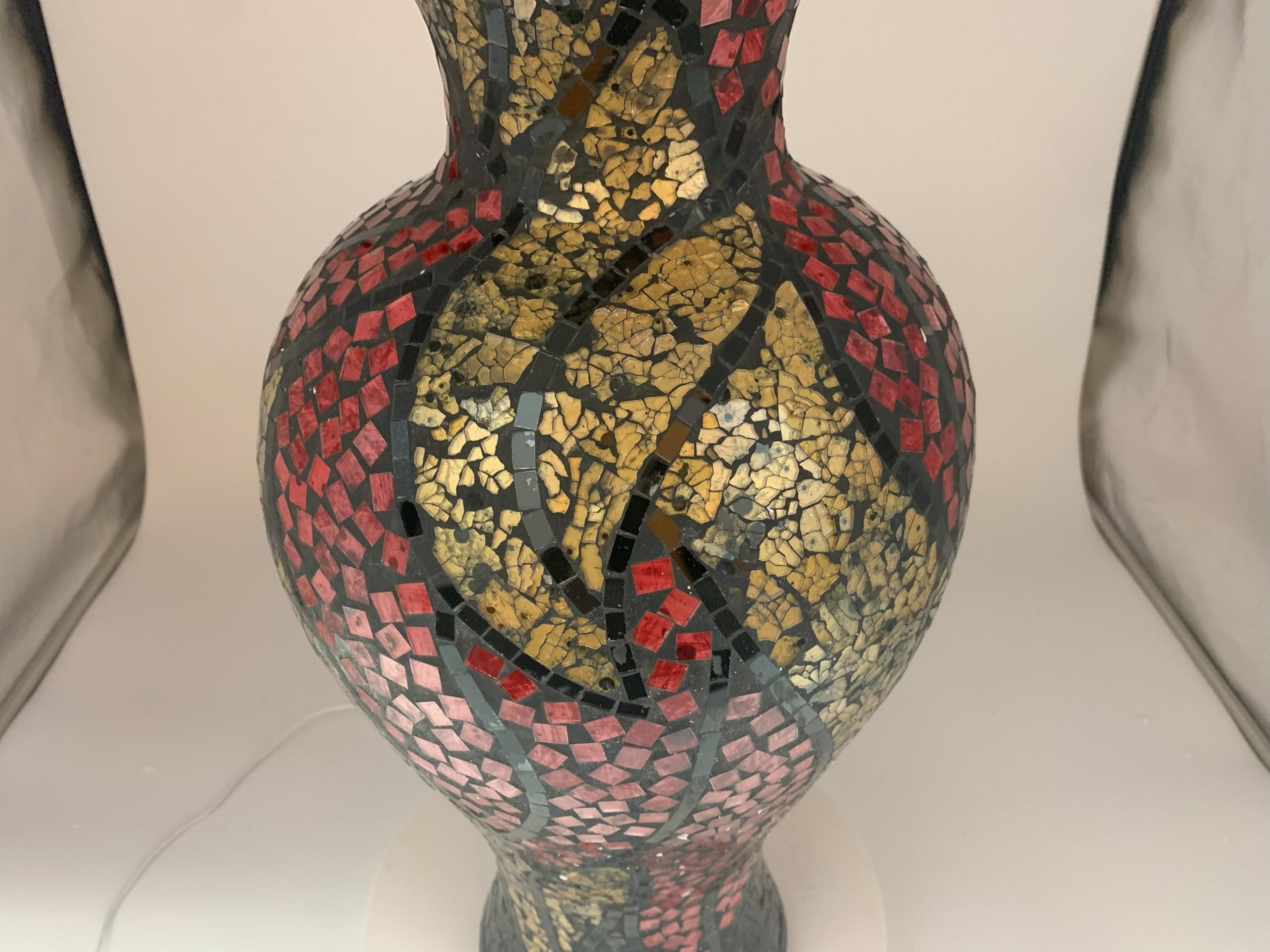 24 Inch Mosaic Floor Vase - Handcrafted Terracotta Cylinder