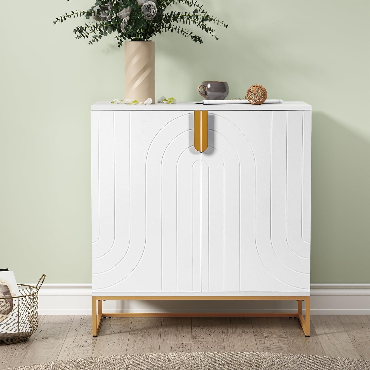 Accent Wood Grain Cabinet with 2 Doors