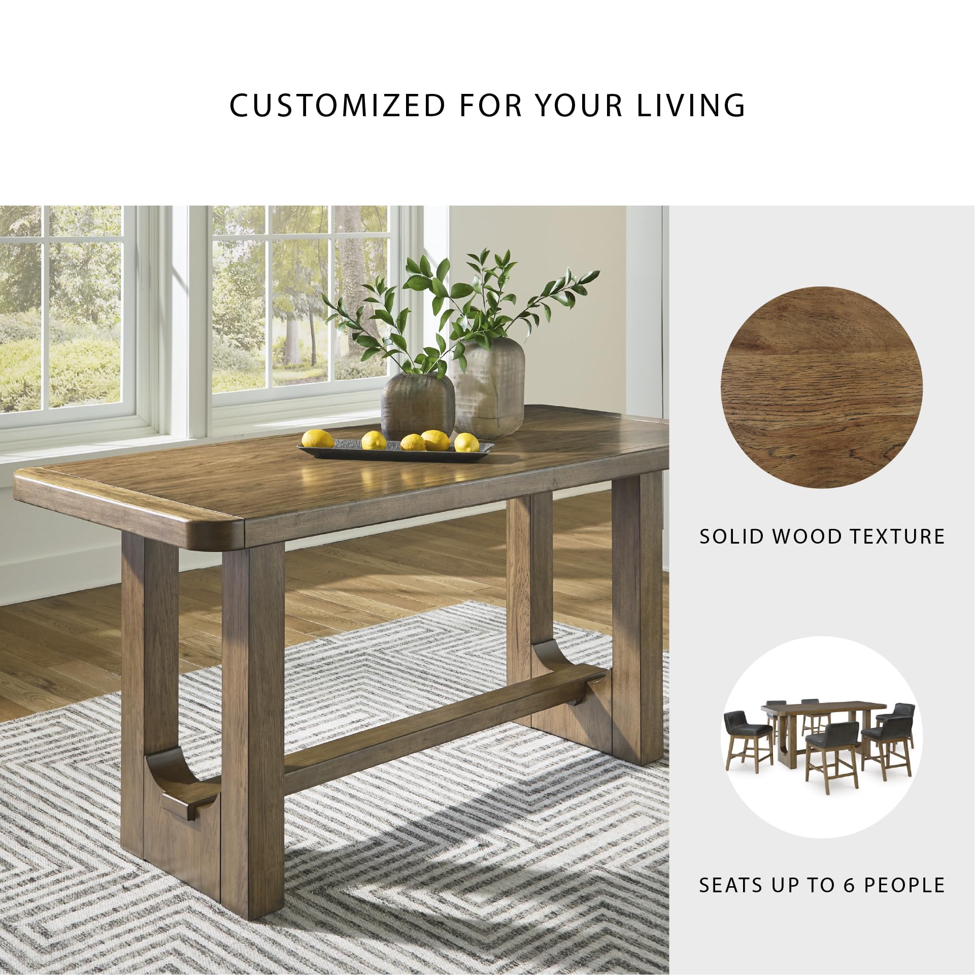 Counter Height Dining Table Trestle Base