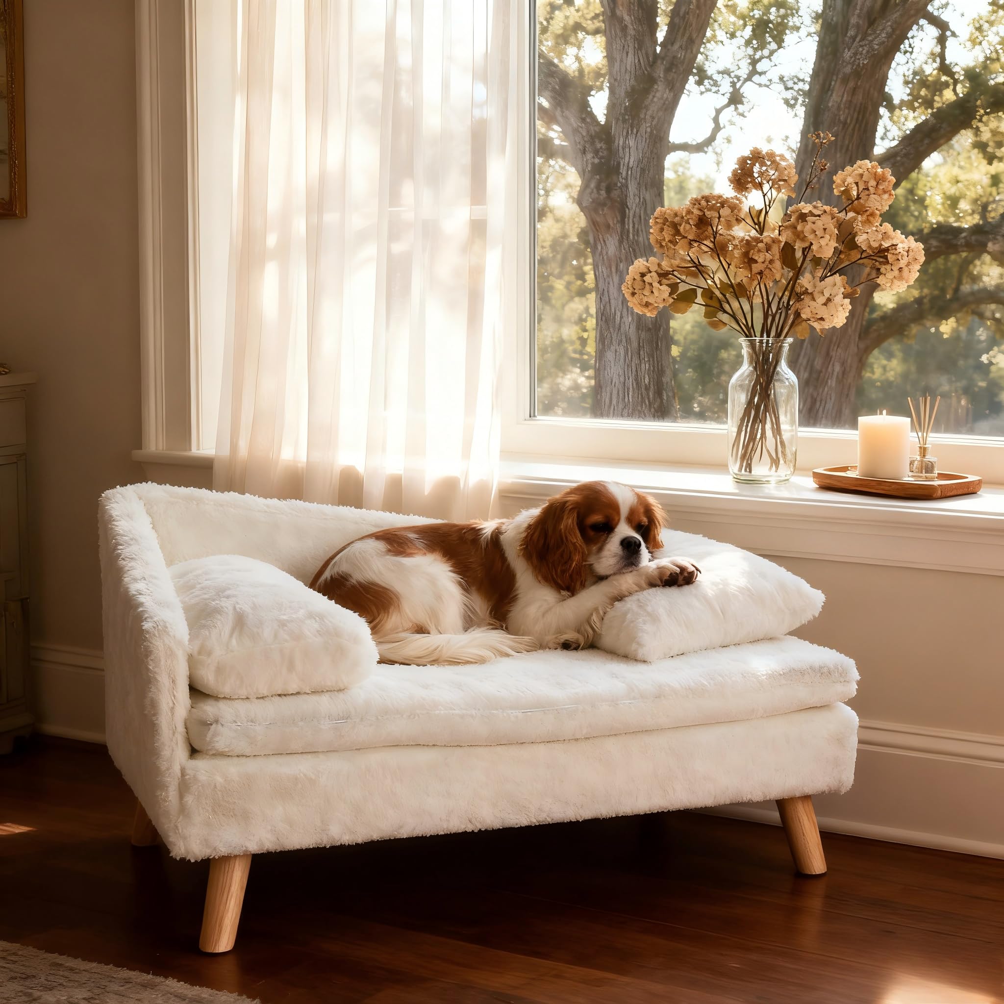 Elevated Pet Bed with Cozy Waterproof Pad