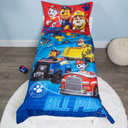Toddler Bedding Set 4-Piece Blue Cartoon Theme