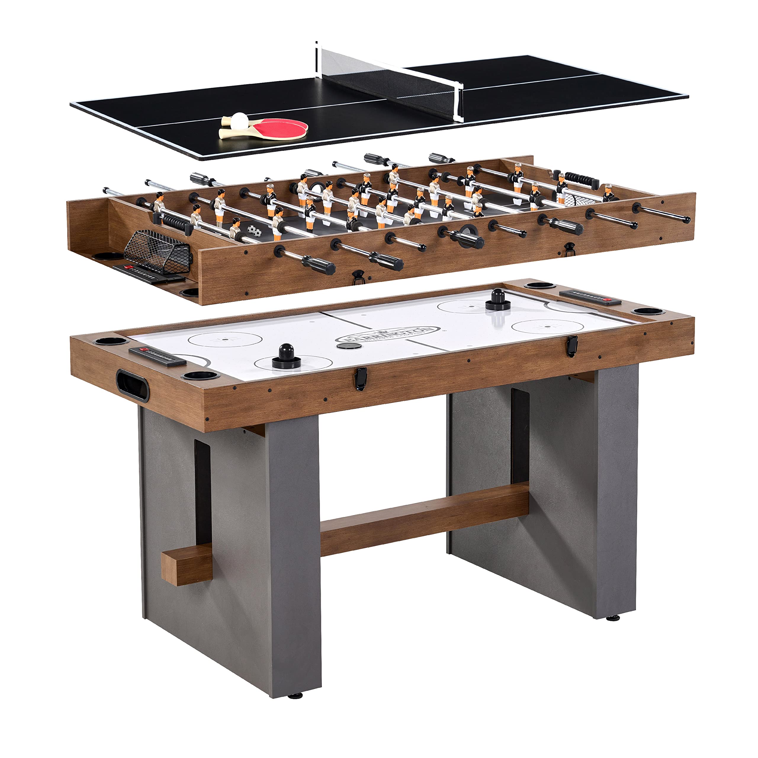 3-in-1 Combination Game Table - Foosball, Air Hockey & Table Tennis