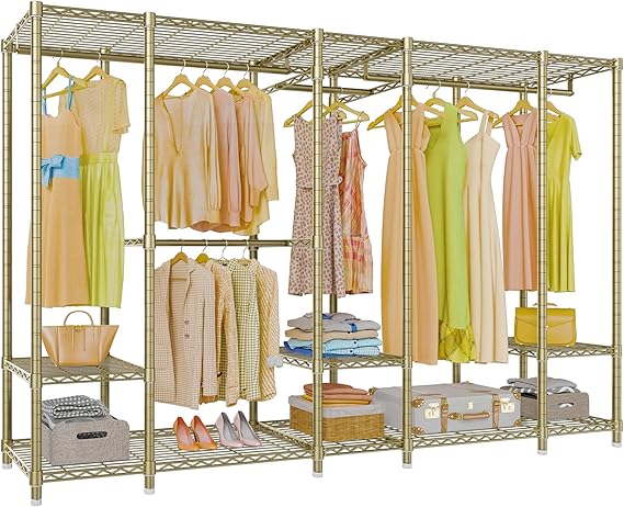 Extra Large Portable Closet Rack with Heavy Duty Metal Frame