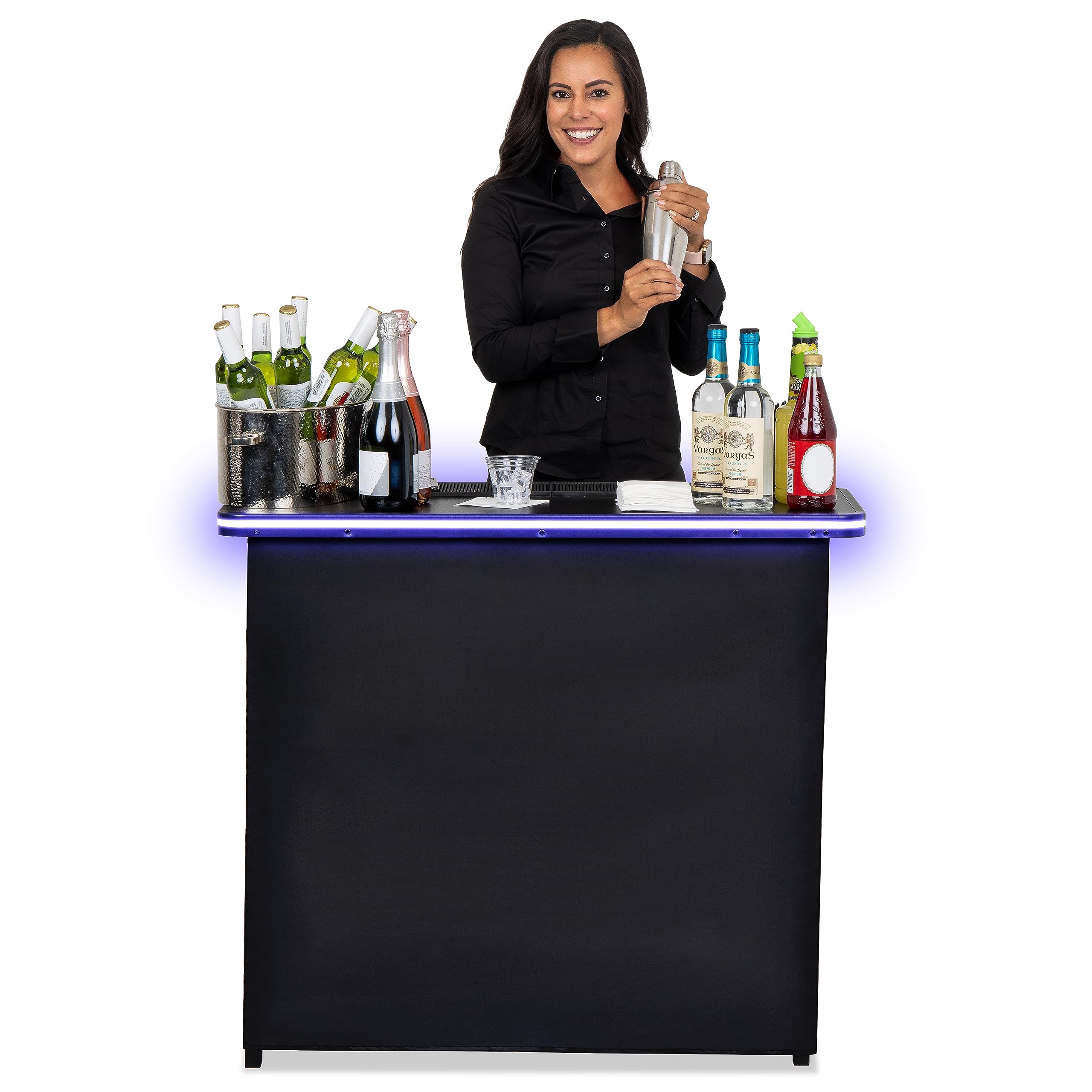 LED Portable Bar Table with Multi-Color Lights