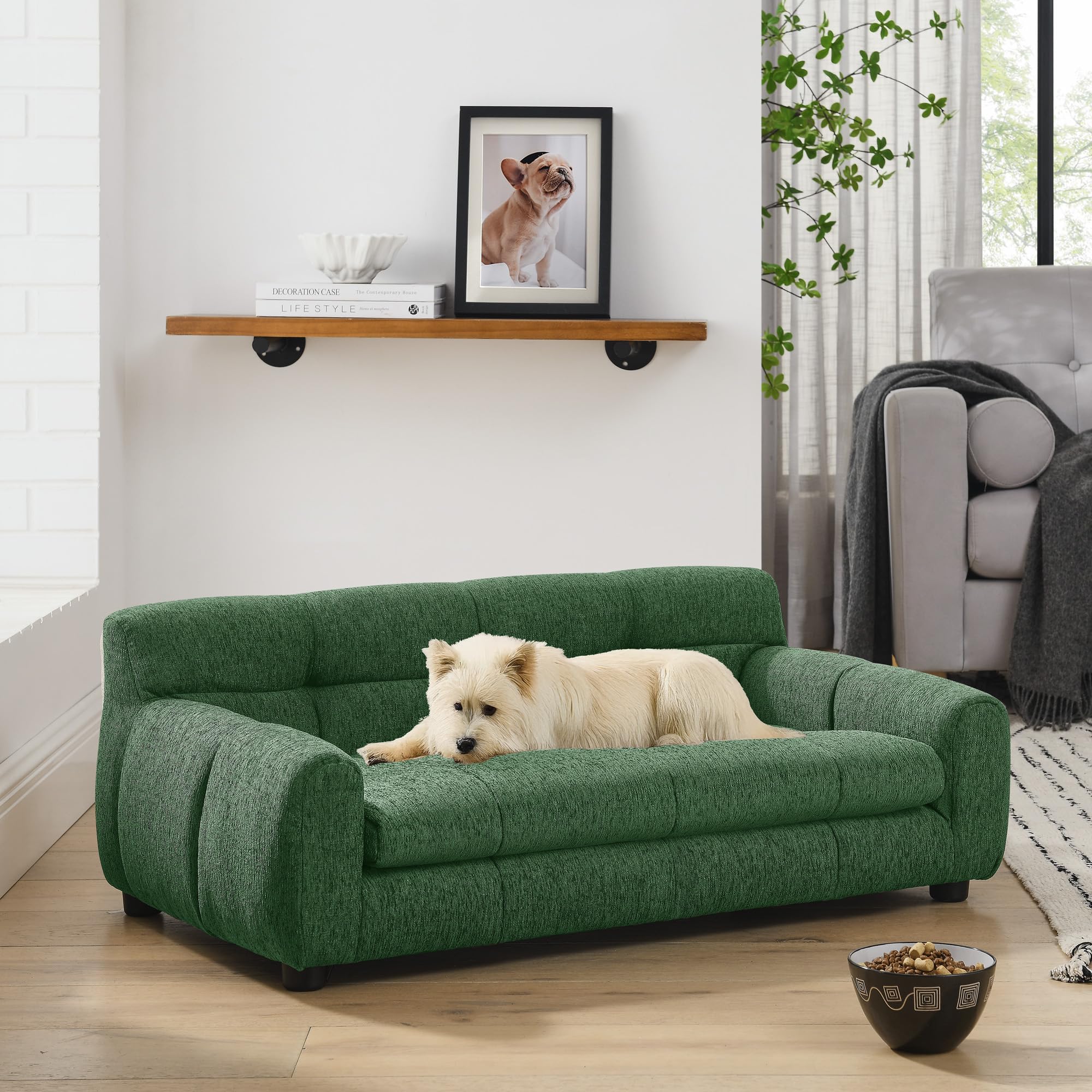 Dog Sofa Bed with Armrests for Medium to Large Dogs