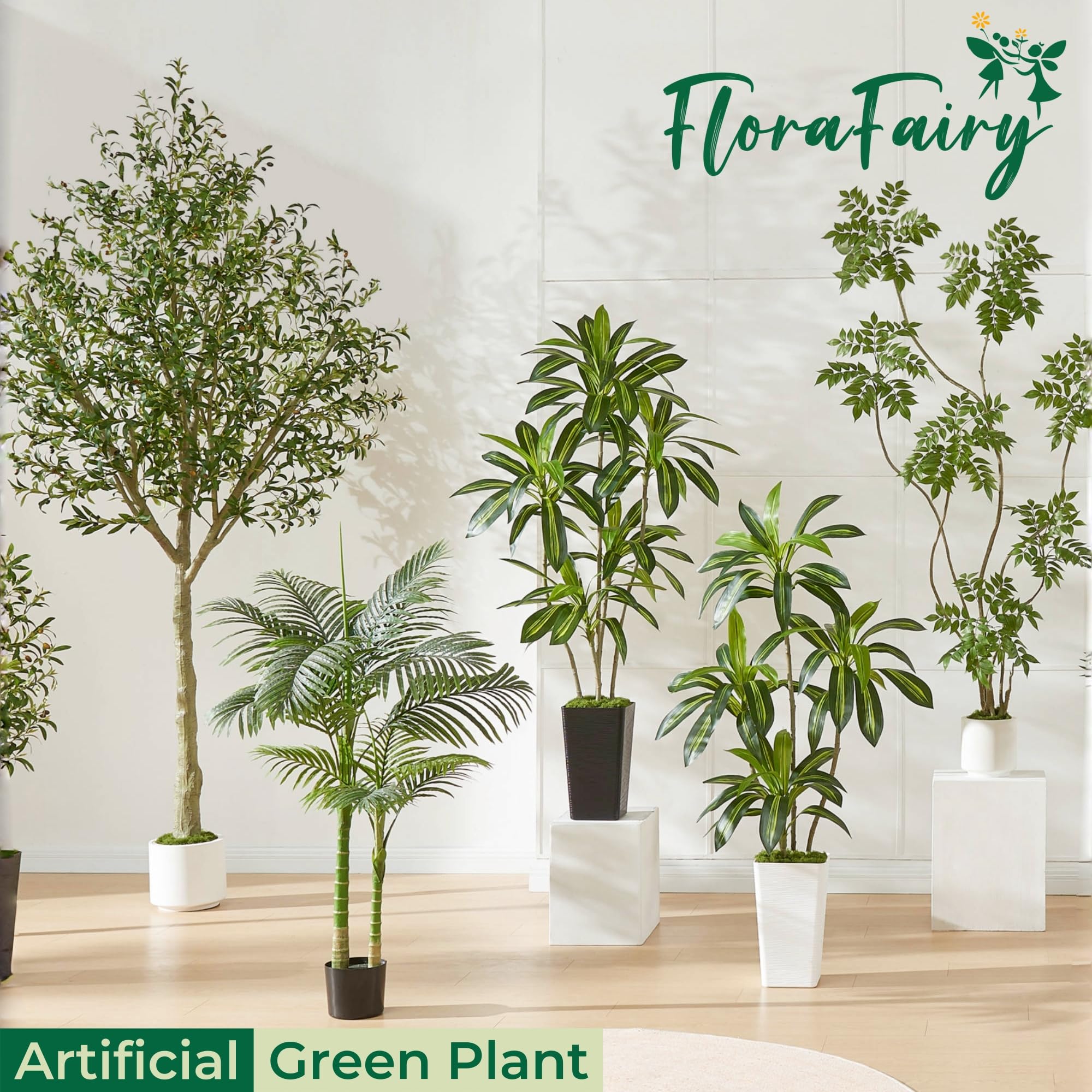 5.5FT Artificial Sumac Tree with White Pot