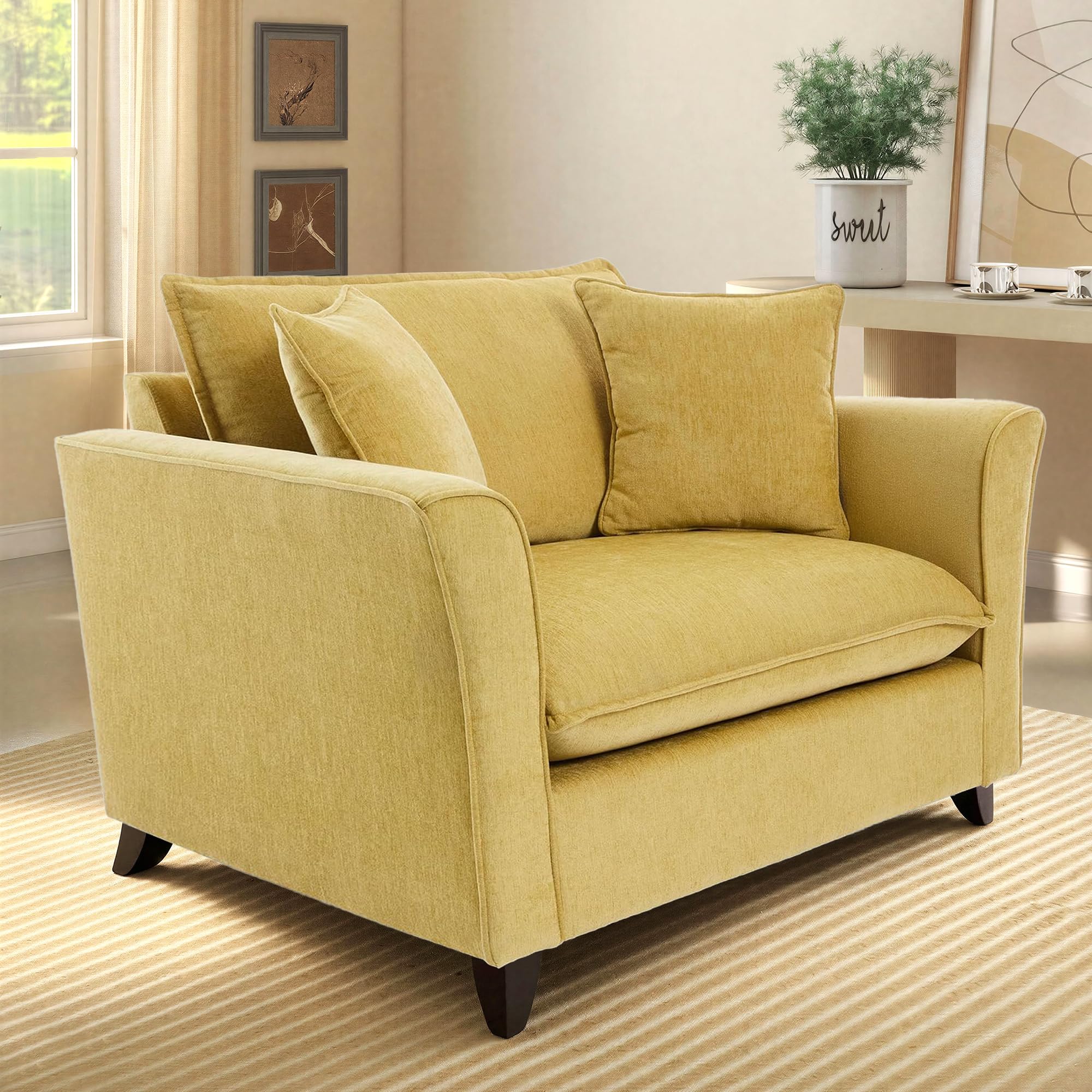 Chenille Upholstered Accent Chair with Removable Cover