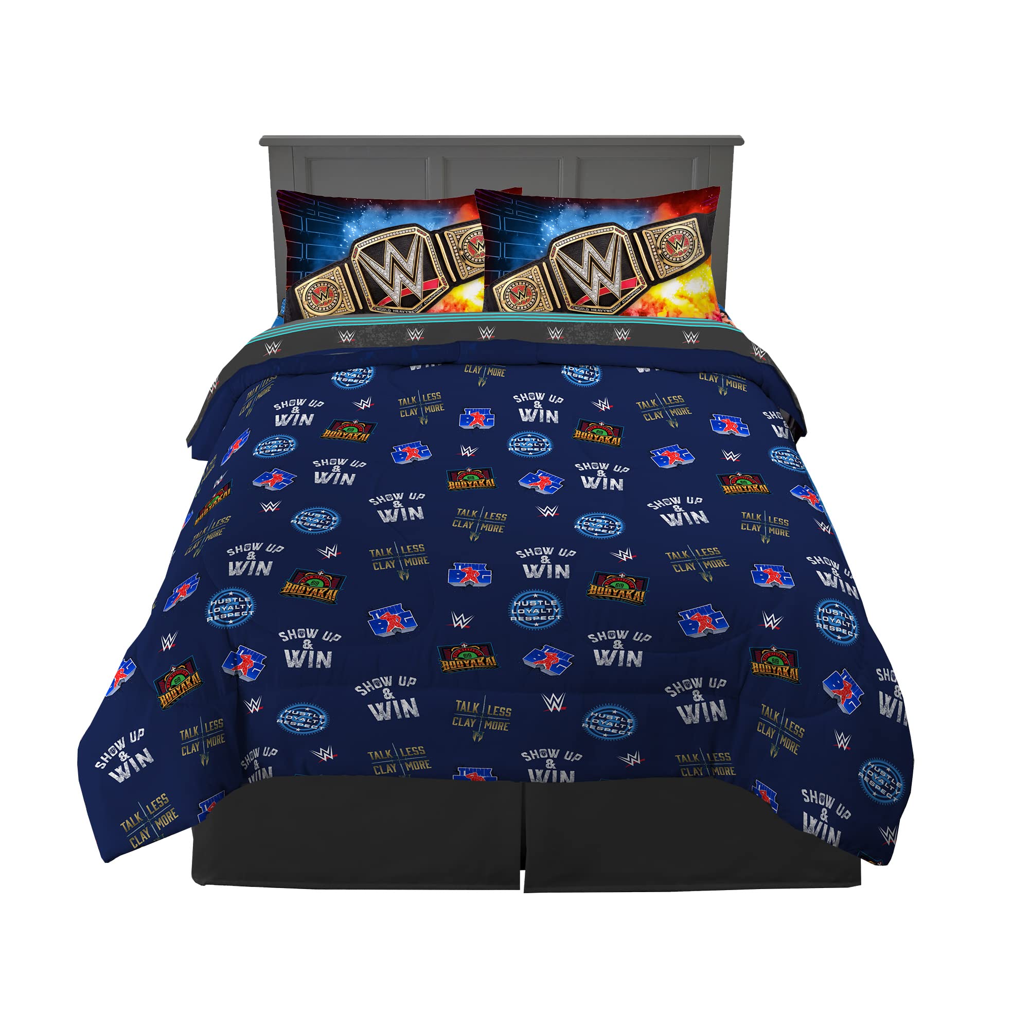 WWE Kids Bedding Set 5 Piece Full Size Reversible Comforter