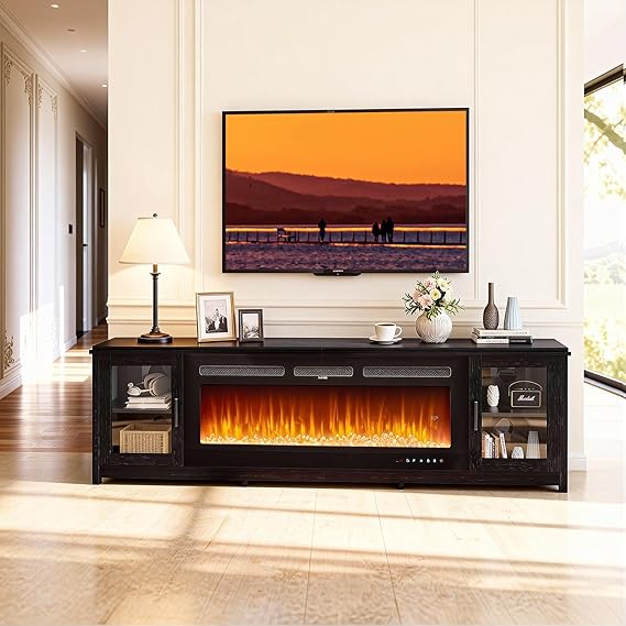 90" Electric Fireplace TV Stand with WiFi Control
