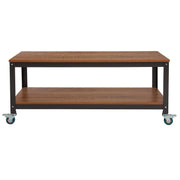 Industrial TV Stand with Wheels