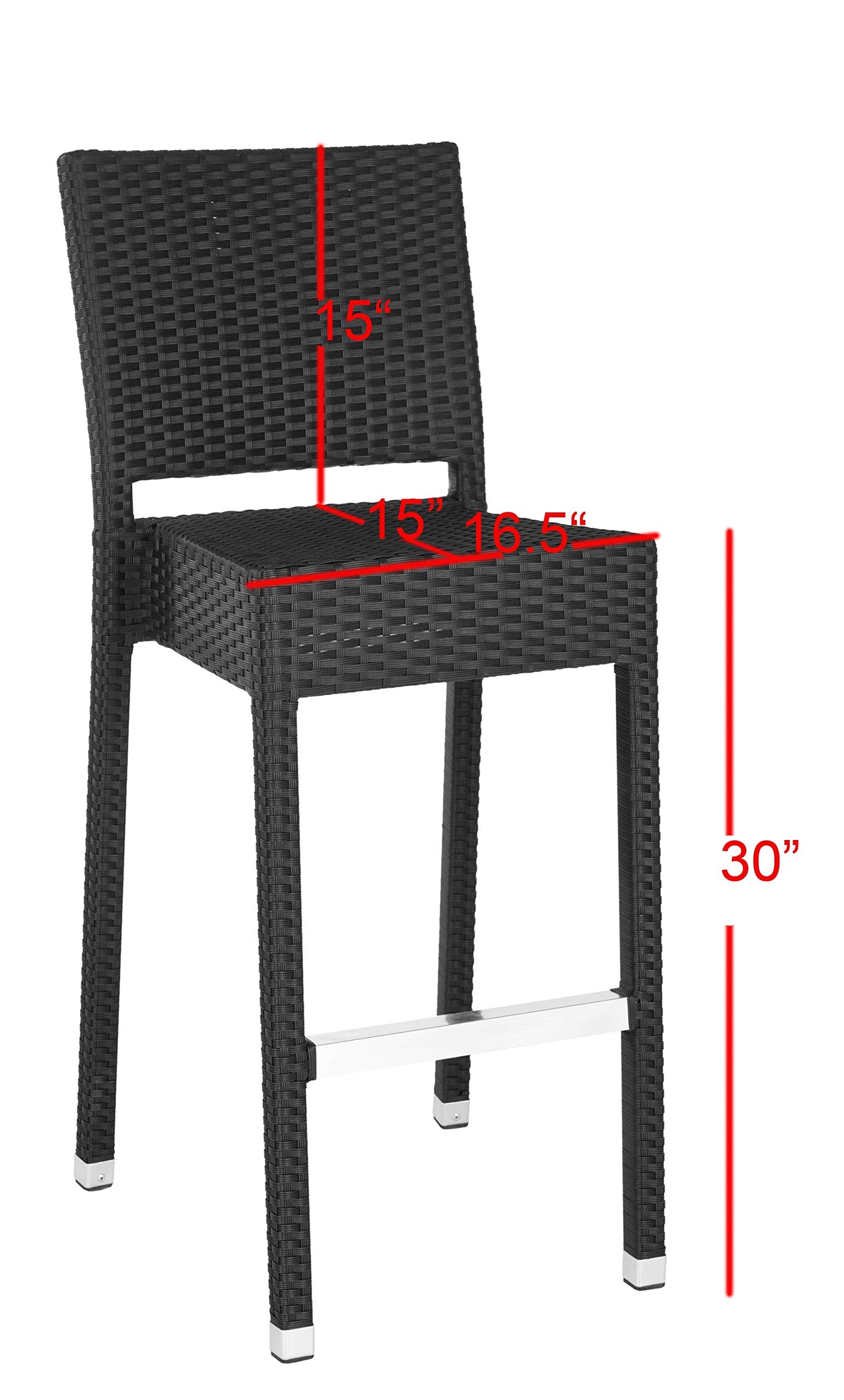 Black Wicker Indoor Outdoor Bar Stool